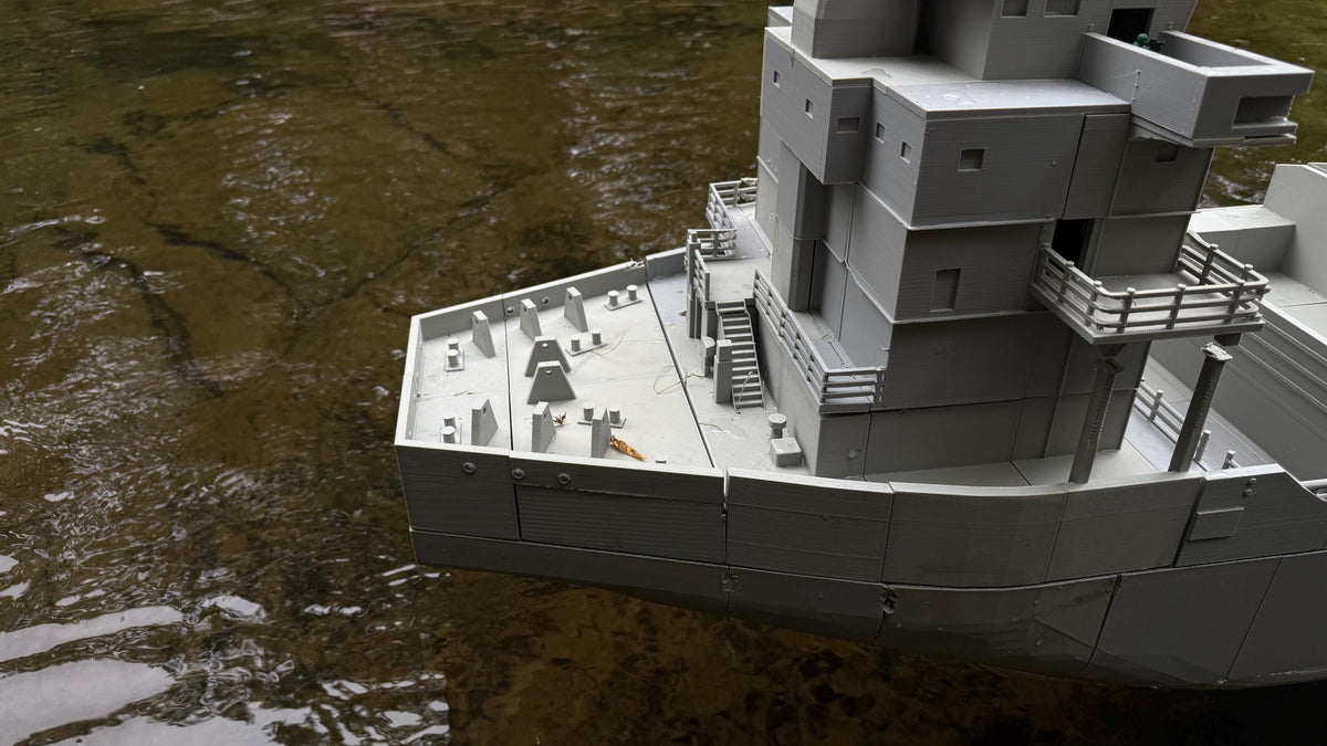 8ft Playable Cargo Ship: Modern Wargame Terrain, Removable Decks