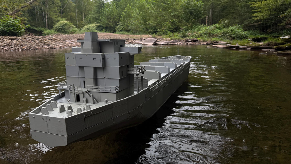 8ft Playable Cargo Ship: Modern Wargame Terrain, Removable Decks