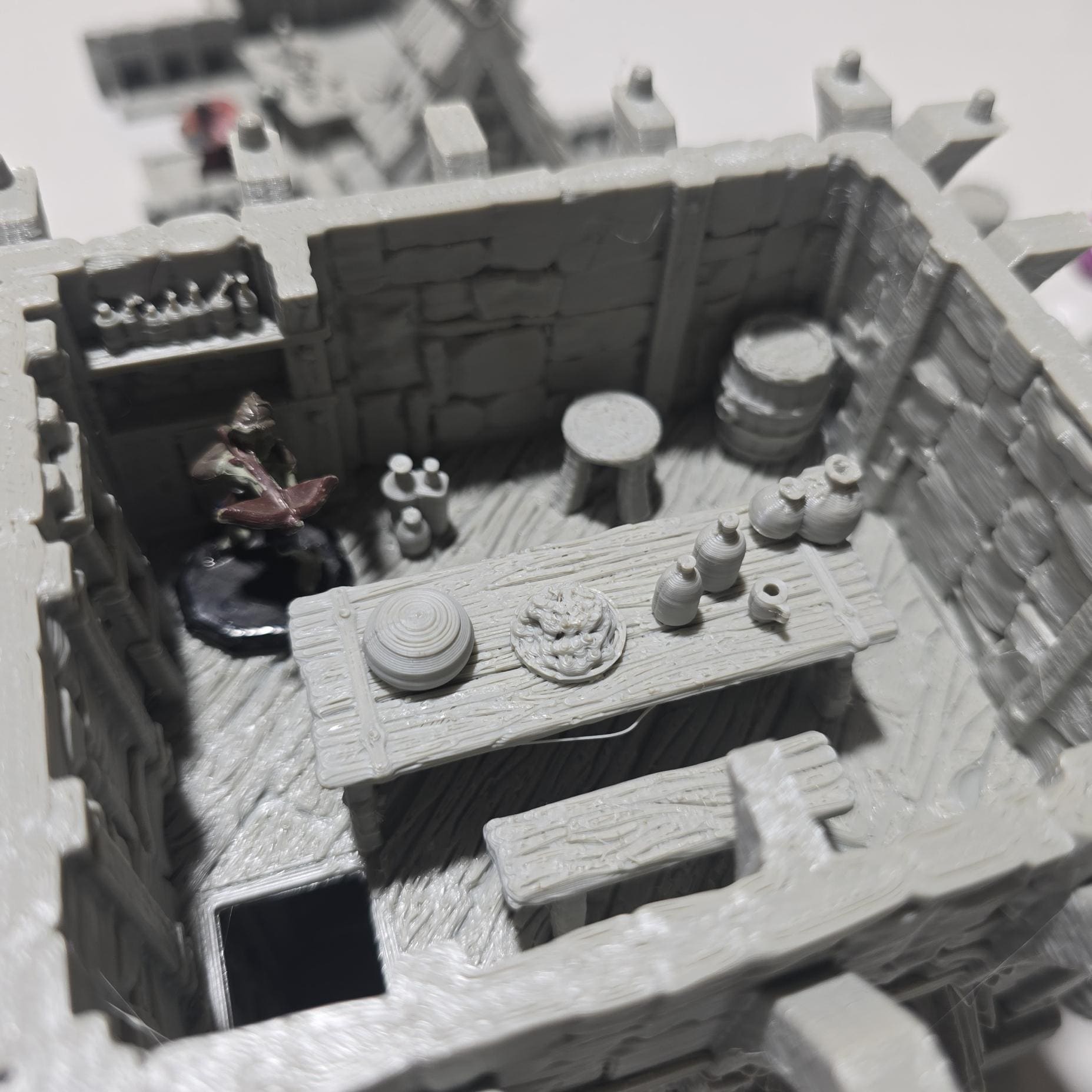 Guardia’s Guildhall: Medieval Fantasy Guild House 28MM Tabletop Terrain, Model Railroading, Gaming