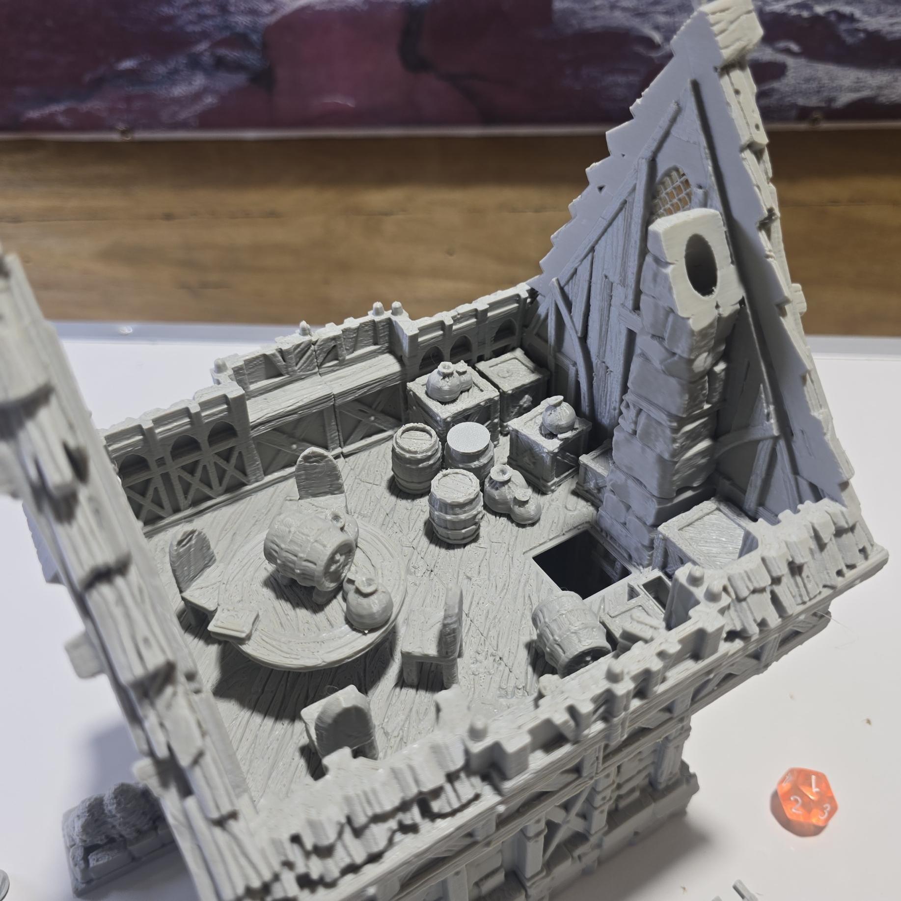 Guardia’s Guildhall: Medieval Fantasy Guild House 28MM Tabletop Terrain, Model Railroading, Gaming