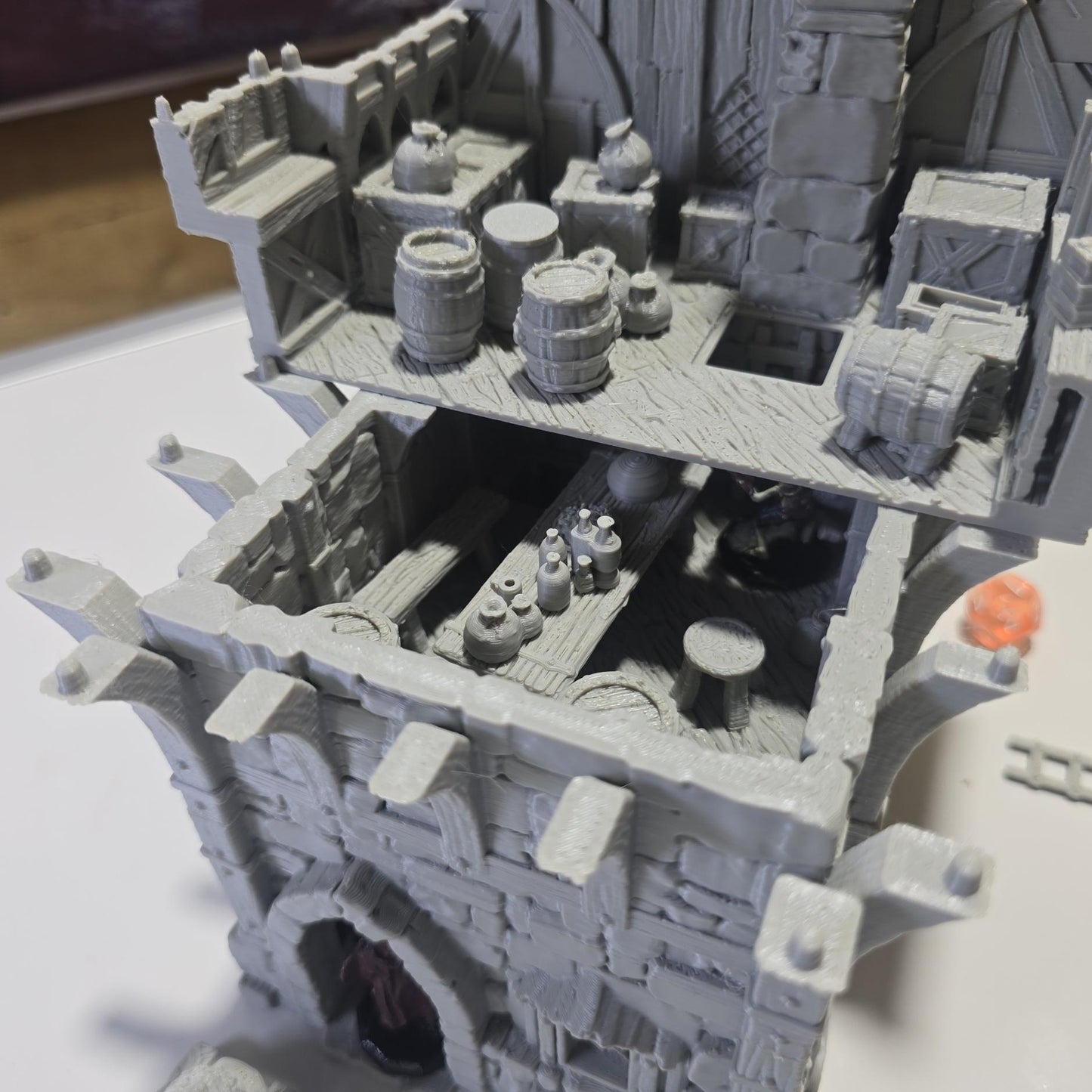 Guardia’s Guildhall: Medieval Fantasy Guild House 28MM Tabletop Terrain, Model Railroading, Gaming