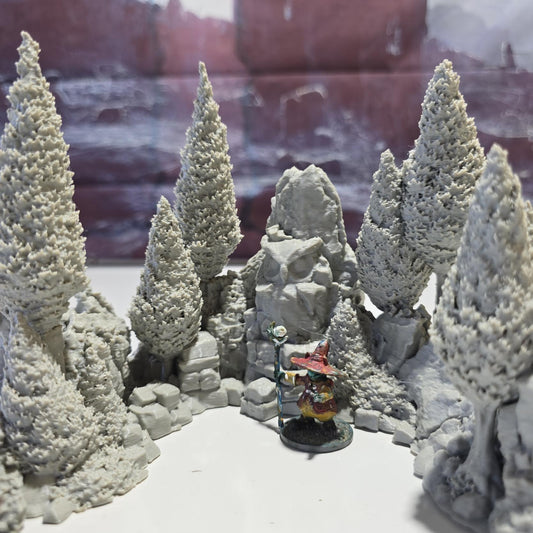 Grove of the Owl: Stone-Eye Glade Terrain Set 28MM Tabletop Terrain, Model Railroading, Gaming