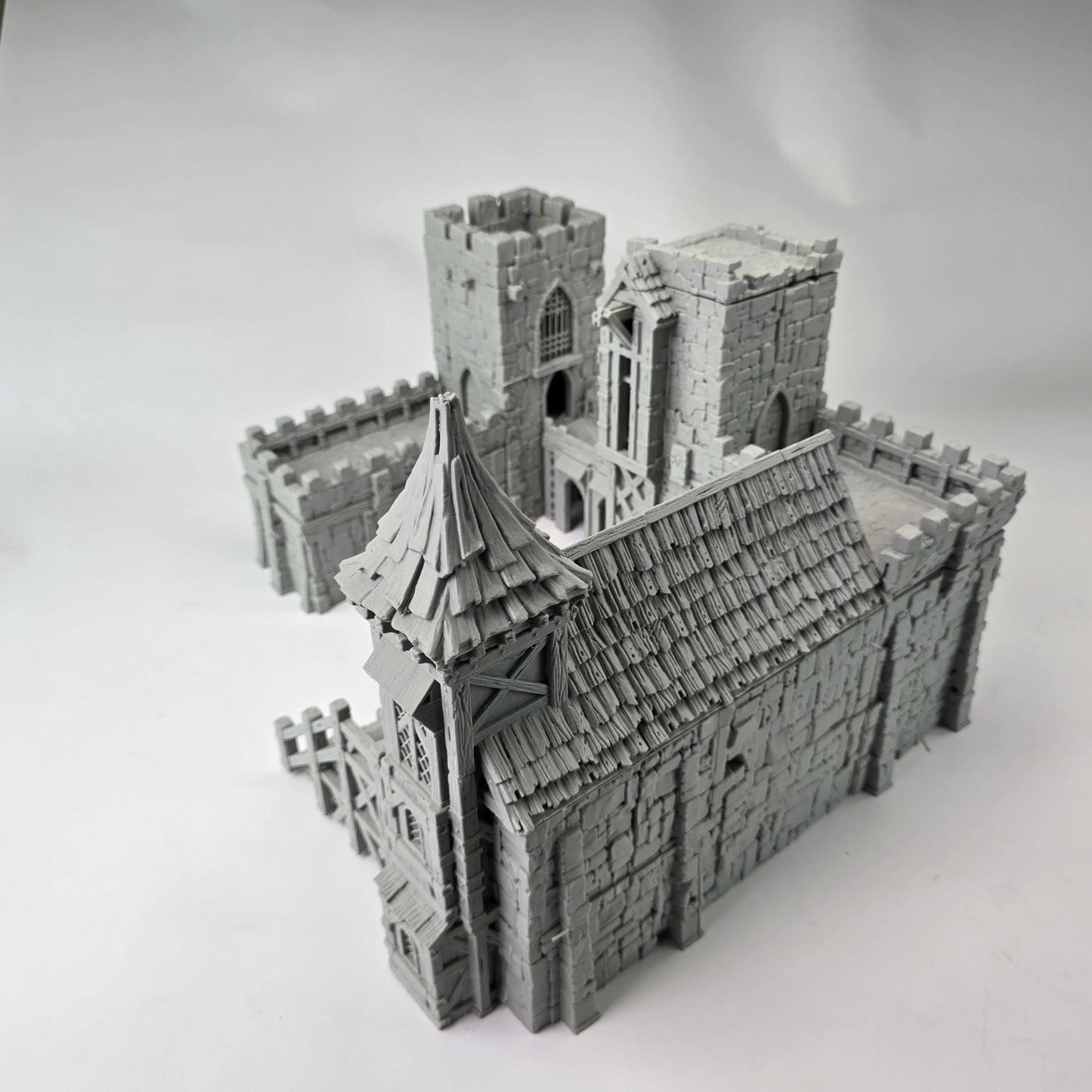 Barracks & Bell Tower: Fortress Garrison Complex 28MM Tabletop Terrain, Guardia Inner Bailey