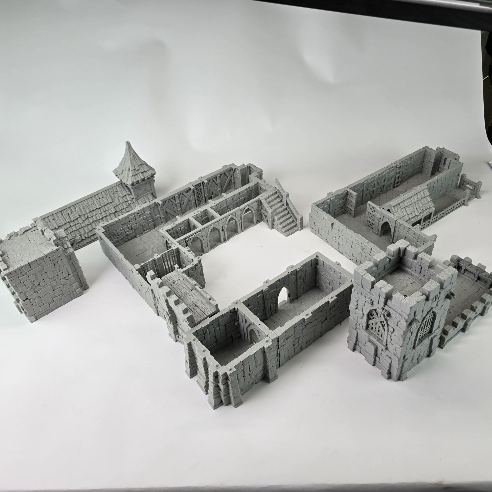 Barracks & Bell Tower: Fortress Garrison Complex 28MM Tabletop Terrain, Guardia Inner Bailey