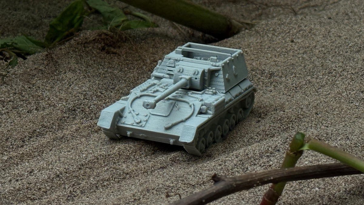 SU-85B Assault Gun: WWII Soviet Light Tank Destroyer 28MM Tabletop Terrain, Model Railroading, Gaming