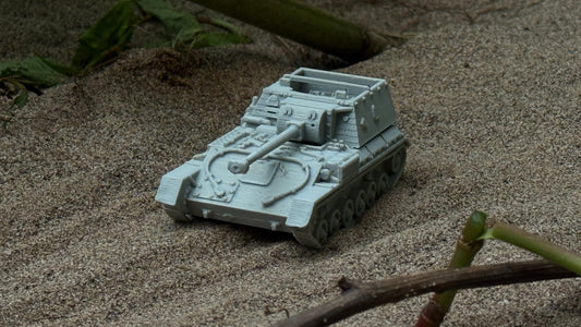 SU-85B Assault Gun: WWII Soviet Light Tank Destroyer 28MM Tabletop Terrain, Model Railroading, Gaming