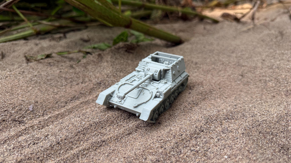 SU-85B Assault Gun: WWII Soviet Light Tank Destroyer 28MM Tabletop Terrain, Model Railroading, Gaming