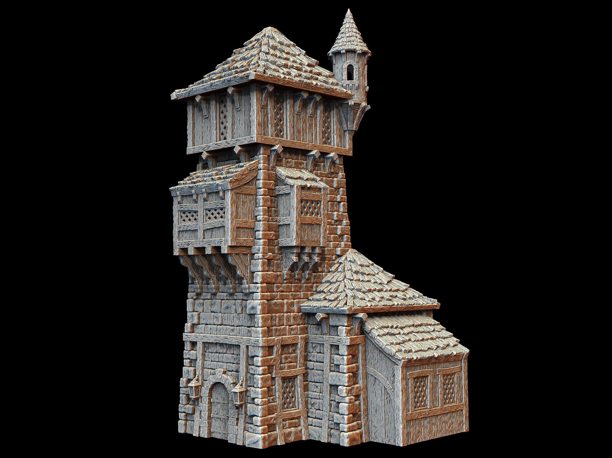 Leicheim Watchtower: Medieval Guard Tower 28MM Tabletop Terrain, Model Railroading, Gaming