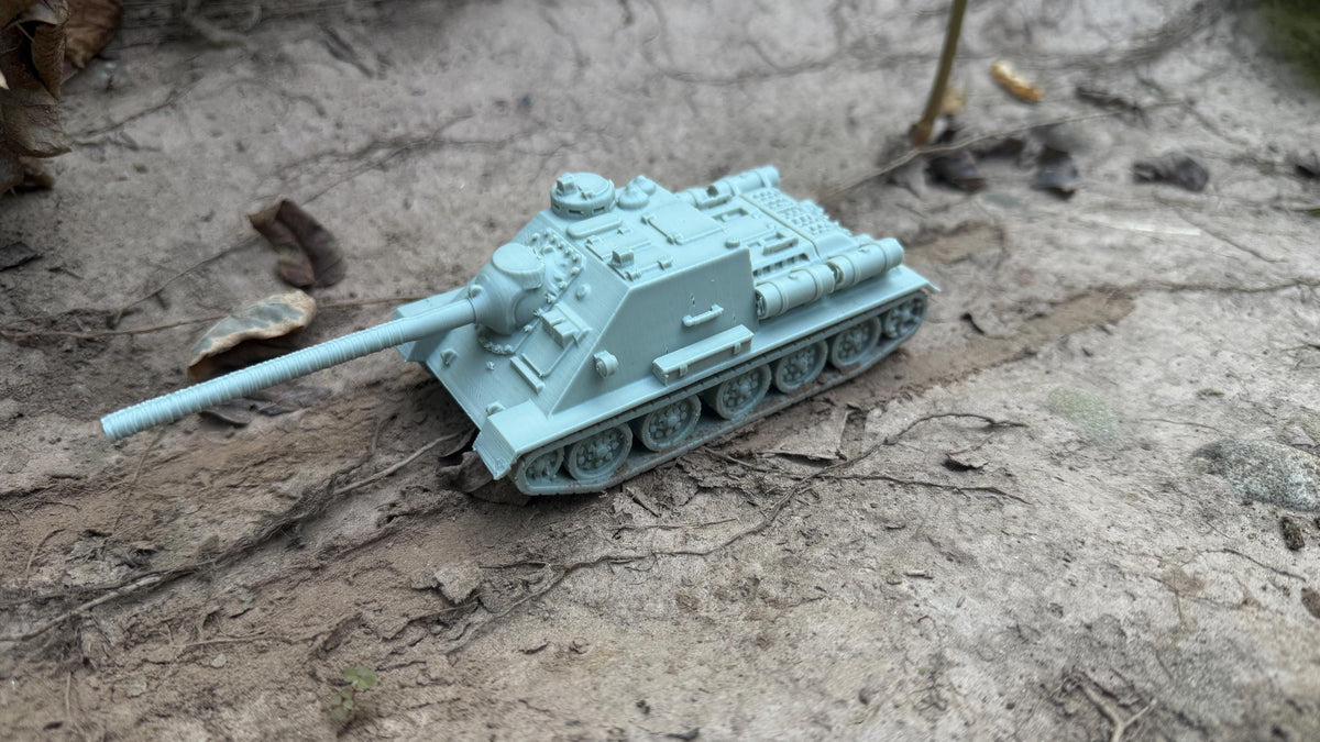 SU-100 Assault Gun: WWII Soviet Tank Destroyer 28MM Tabletop Terrain, Model Railroading, Gaming