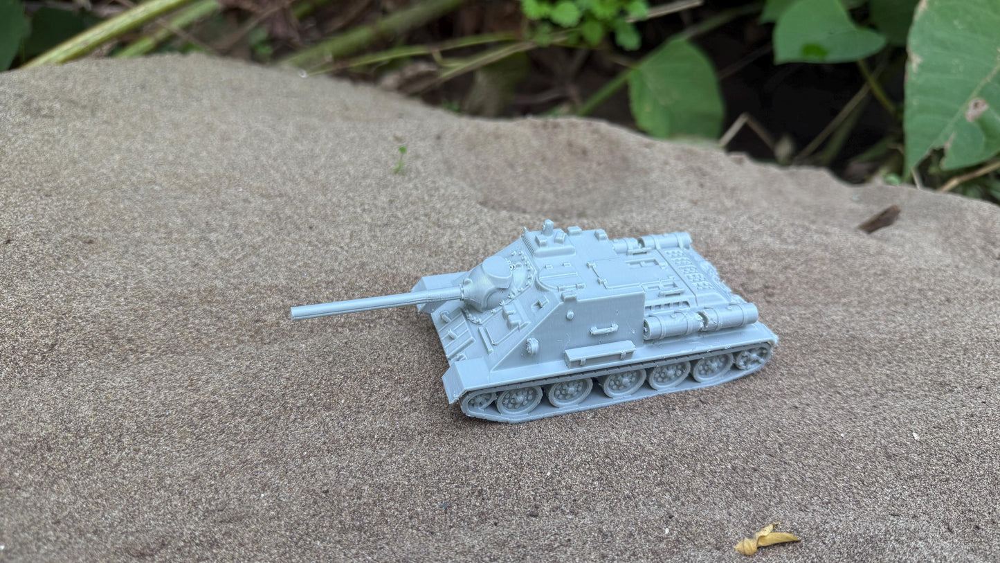 SU-85 Assault Gun: WWII Soviet Tank Destroyer 28MM Tabletop Terrain, Model Railroading, Gaming