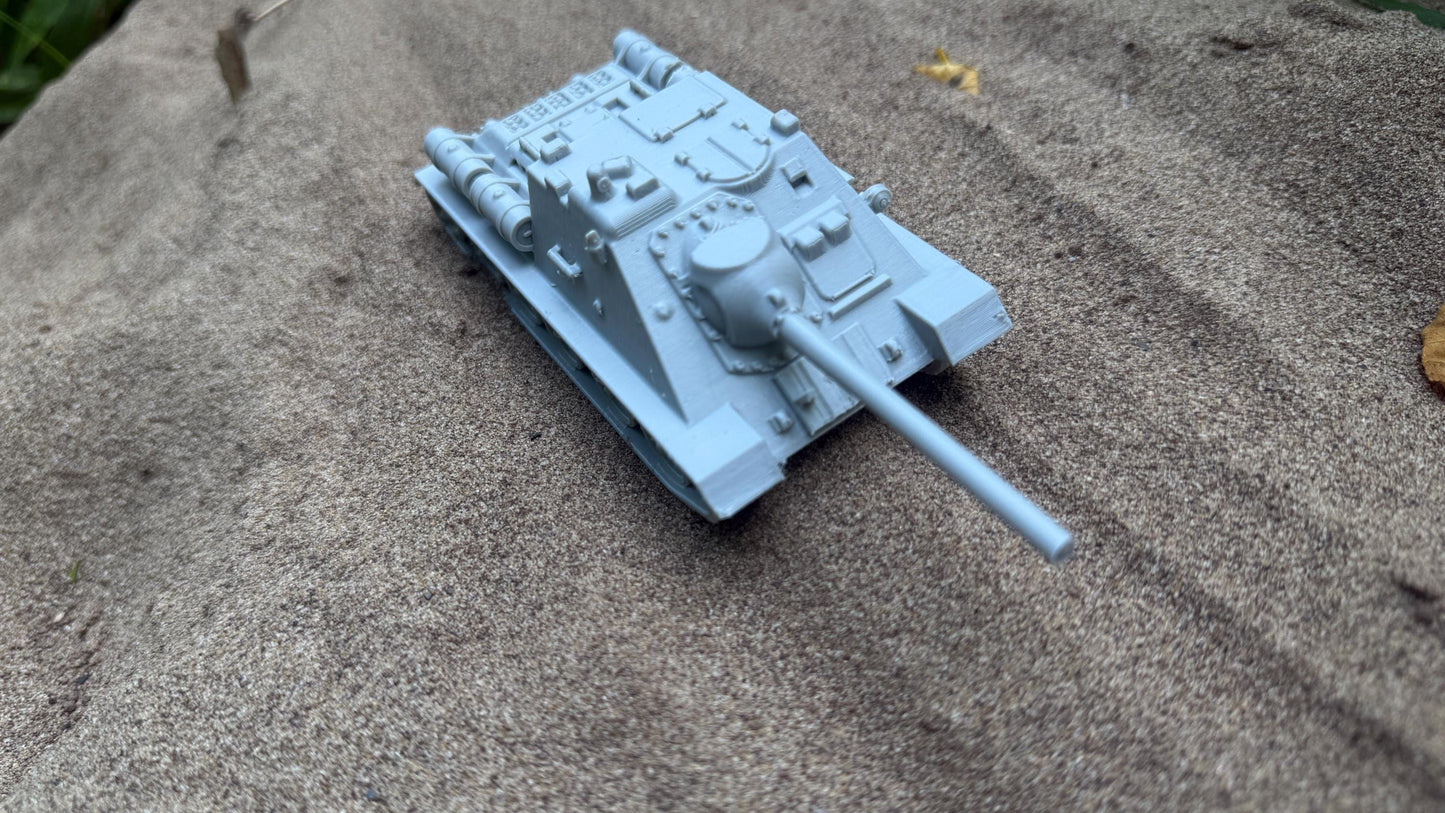 SU-85 Assault Gun: WWII Soviet Tank Destroyer 28MM Tabletop Terrain, Model Railroading, Gaming