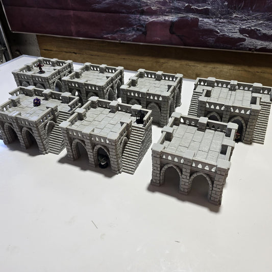 Darkhold Arches: Gothic Elevated Platform Set 28MM Tabletop Terrain, Model Railroading, Gaming