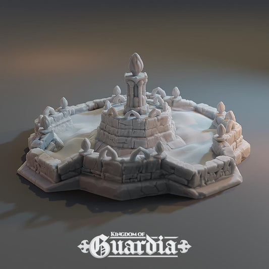 Eternal Flame Fountain: Medieval Fantasy Fountain Terrain Standard Tabletop Terrain, Gaming