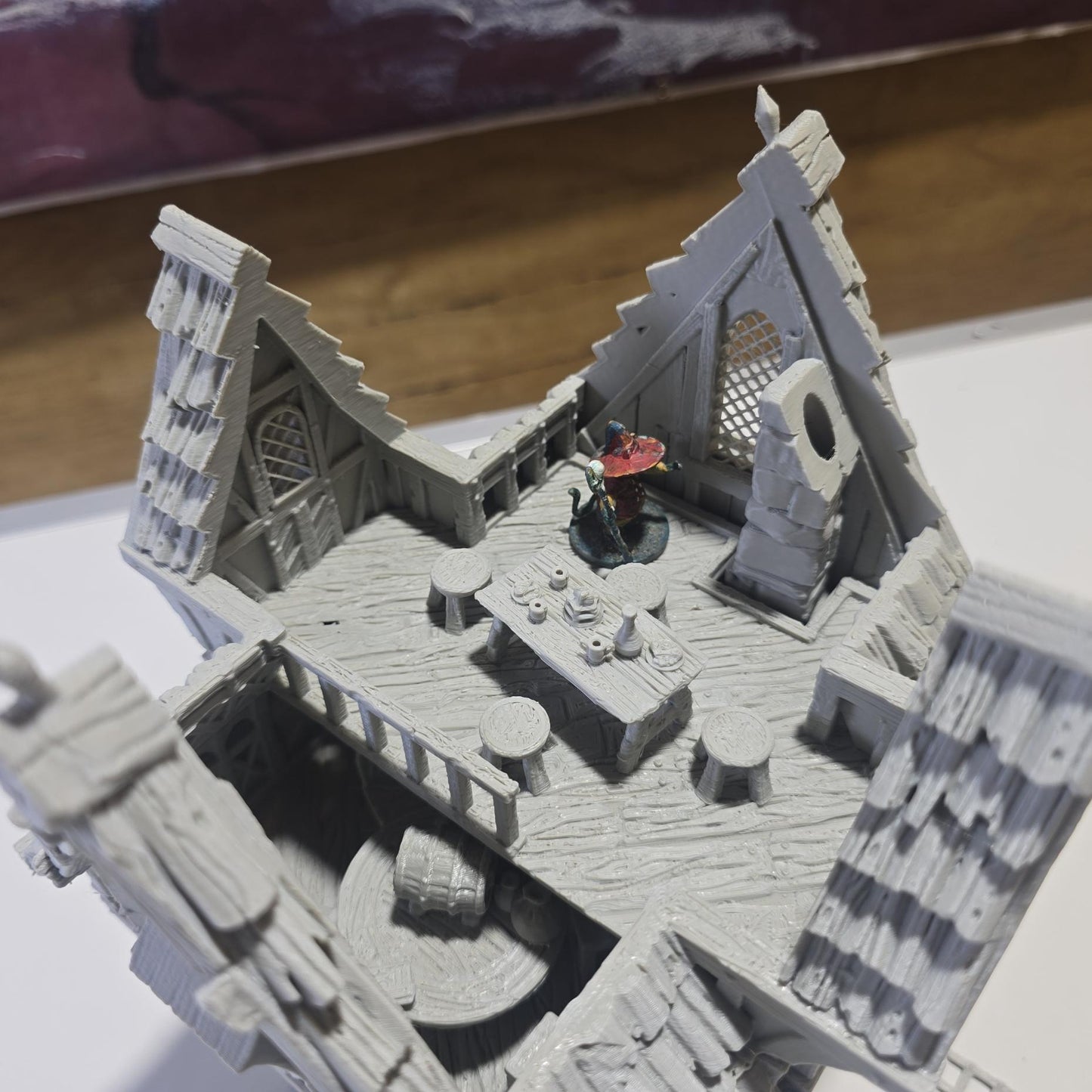 Guardia’s Guildhall: Medieval Fantasy Guild House 28MM Tabletop Terrain, Model Railroading, Gaming
