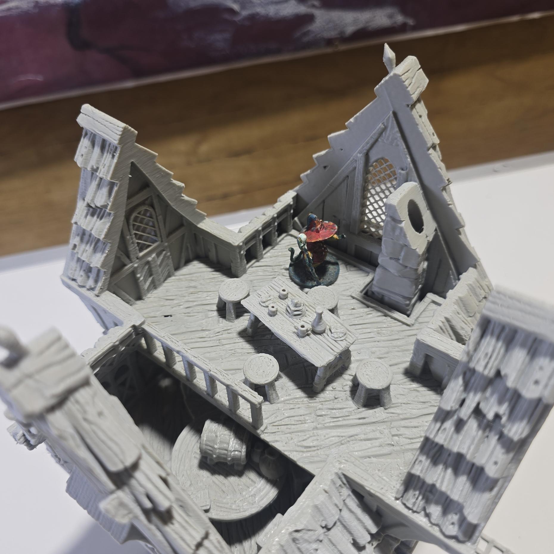 Guardia’s Guildhall: Medieval Fantasy Guild House 28MM Tabletop Terrain, Model Railroading, Gaming