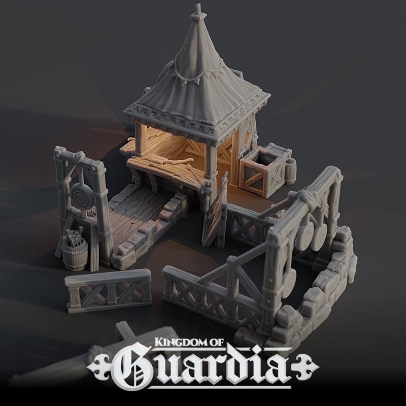 Archery Shooting Range: Medieval Training Grounds Terrain Standard Tabletop Terrain, Gaming
