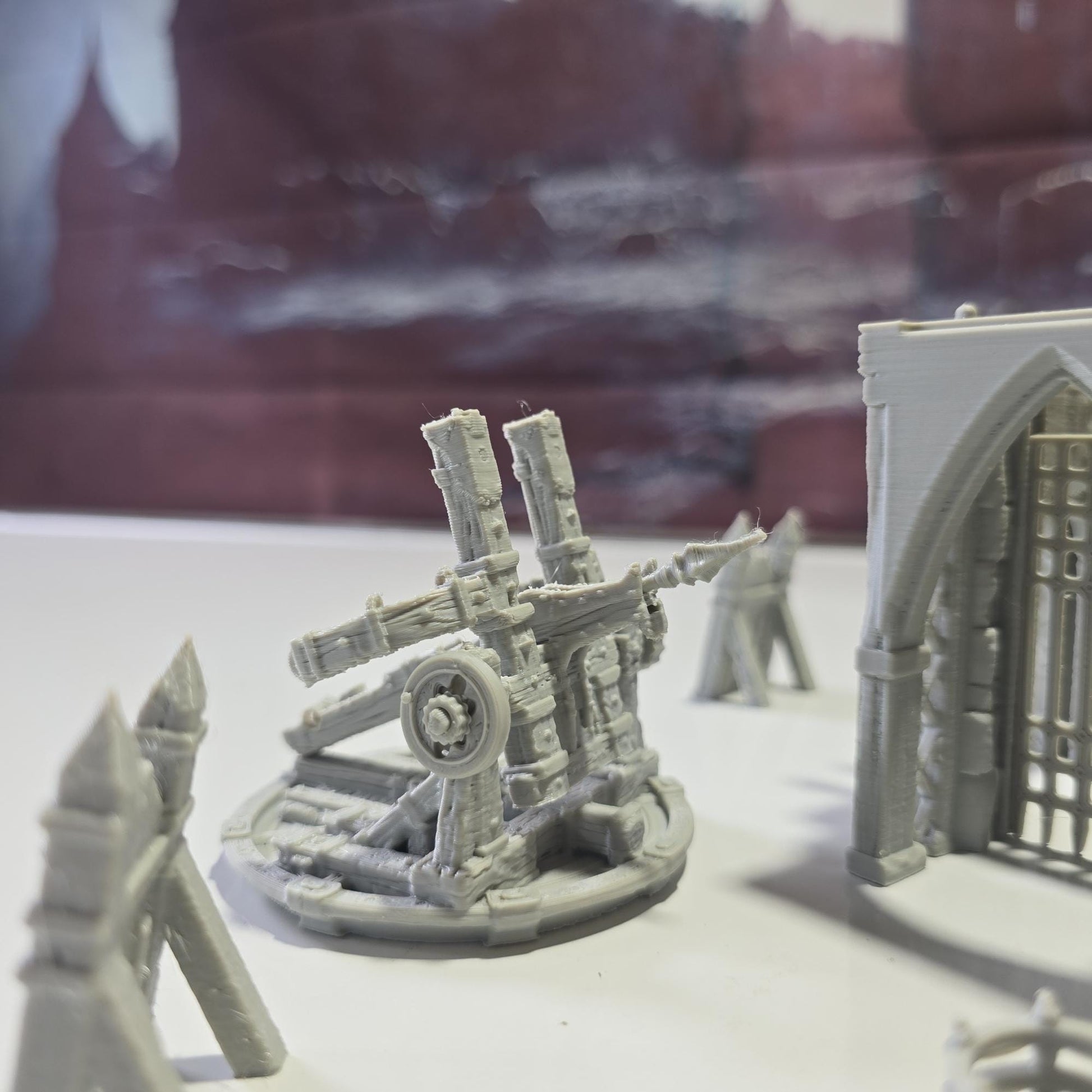 Defensive Ballista Tower: Medieval Fortress Siege Tower Terrain Standard Tabletop Terrain, Gaming