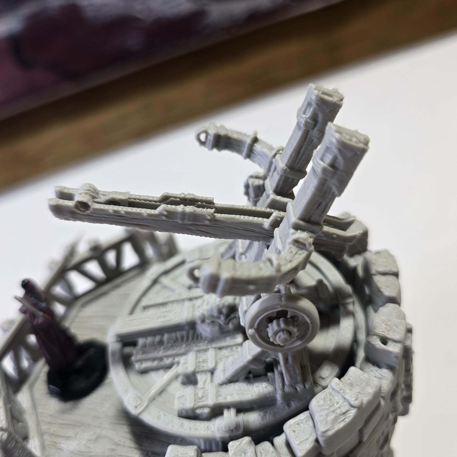Defensive Ballista Tower: Medieval Fortress Siege Tower Terrain Standard Tabletop Terrain, Gaming