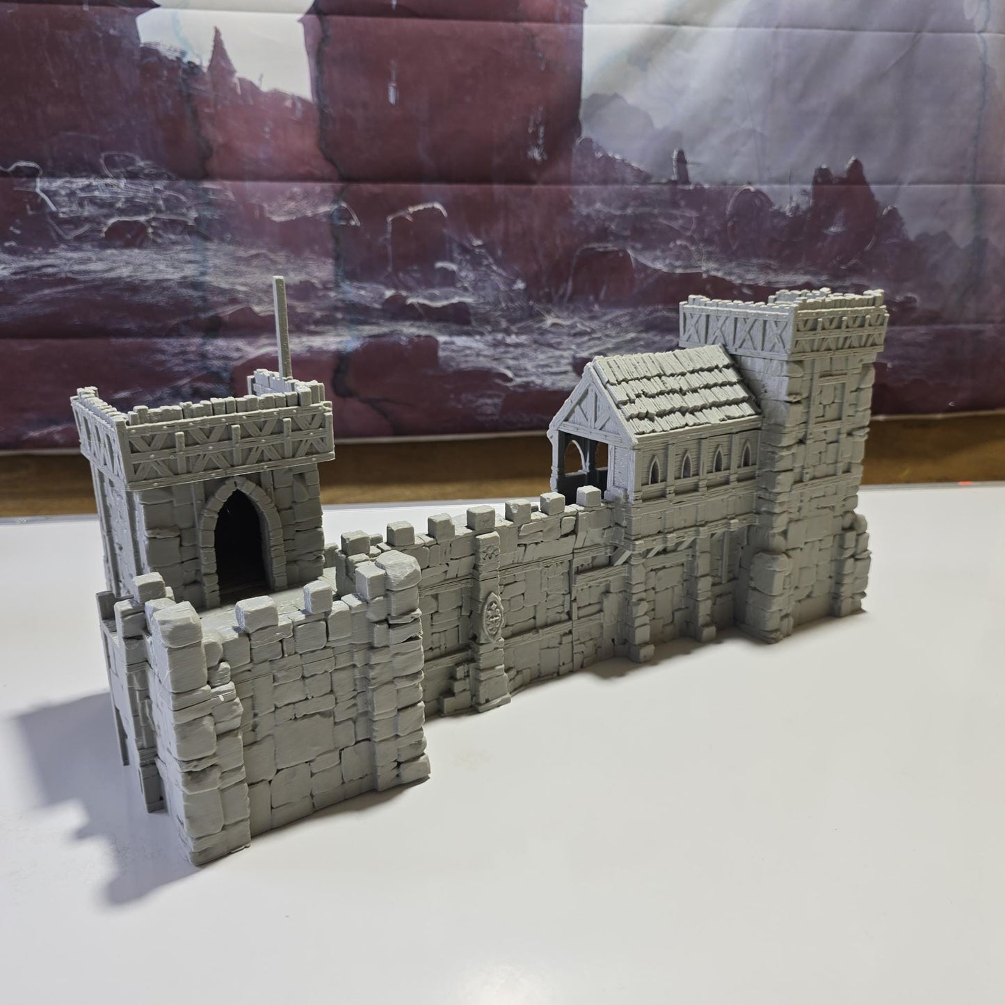 Defensive Post: Medieval Fortress Outpost Tower Terrain Standard Tabletop Terrain, Gaming