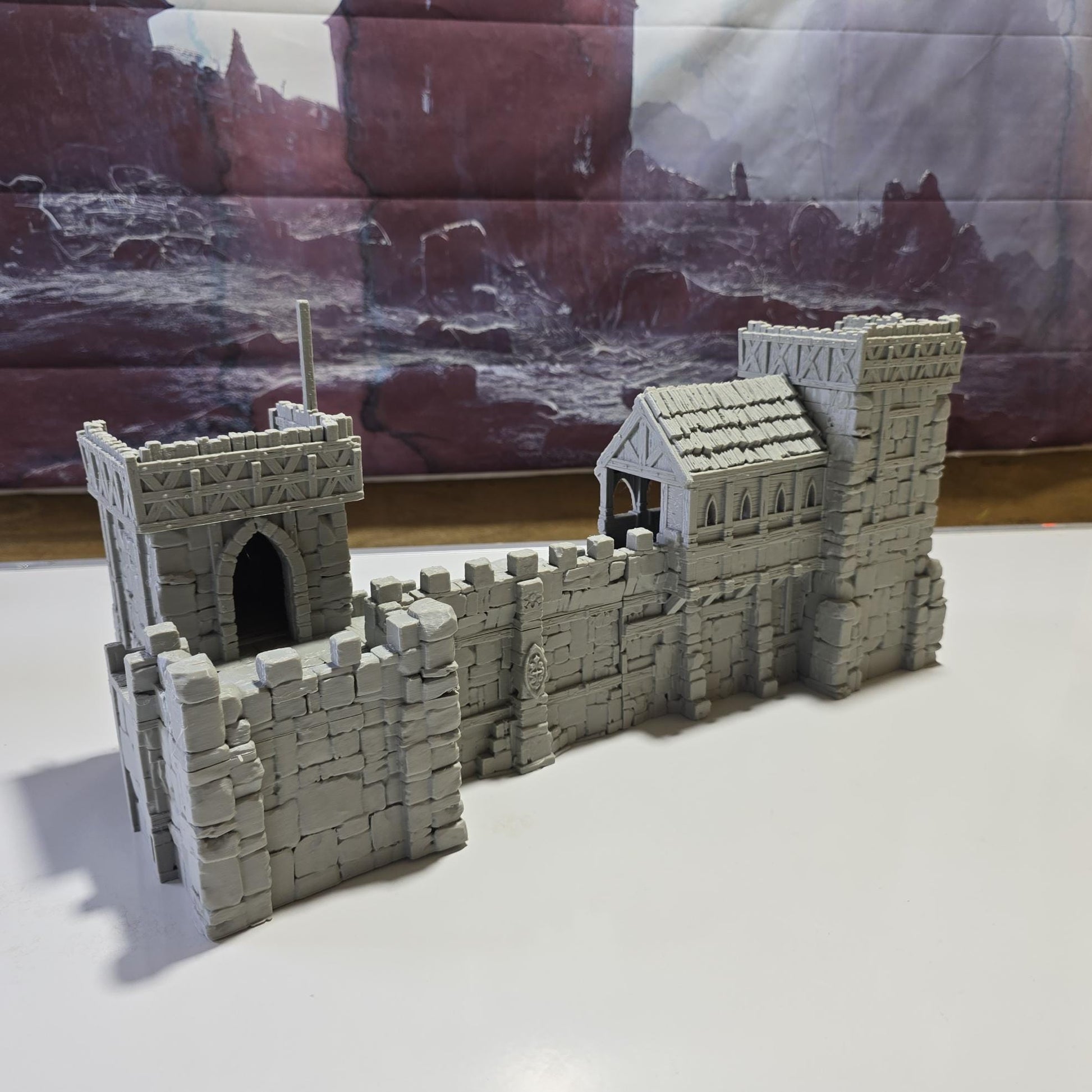 Defensive Post: Medieval Fortress Outpost Tower Terrain Standard Tabletop Terrain, Gaming