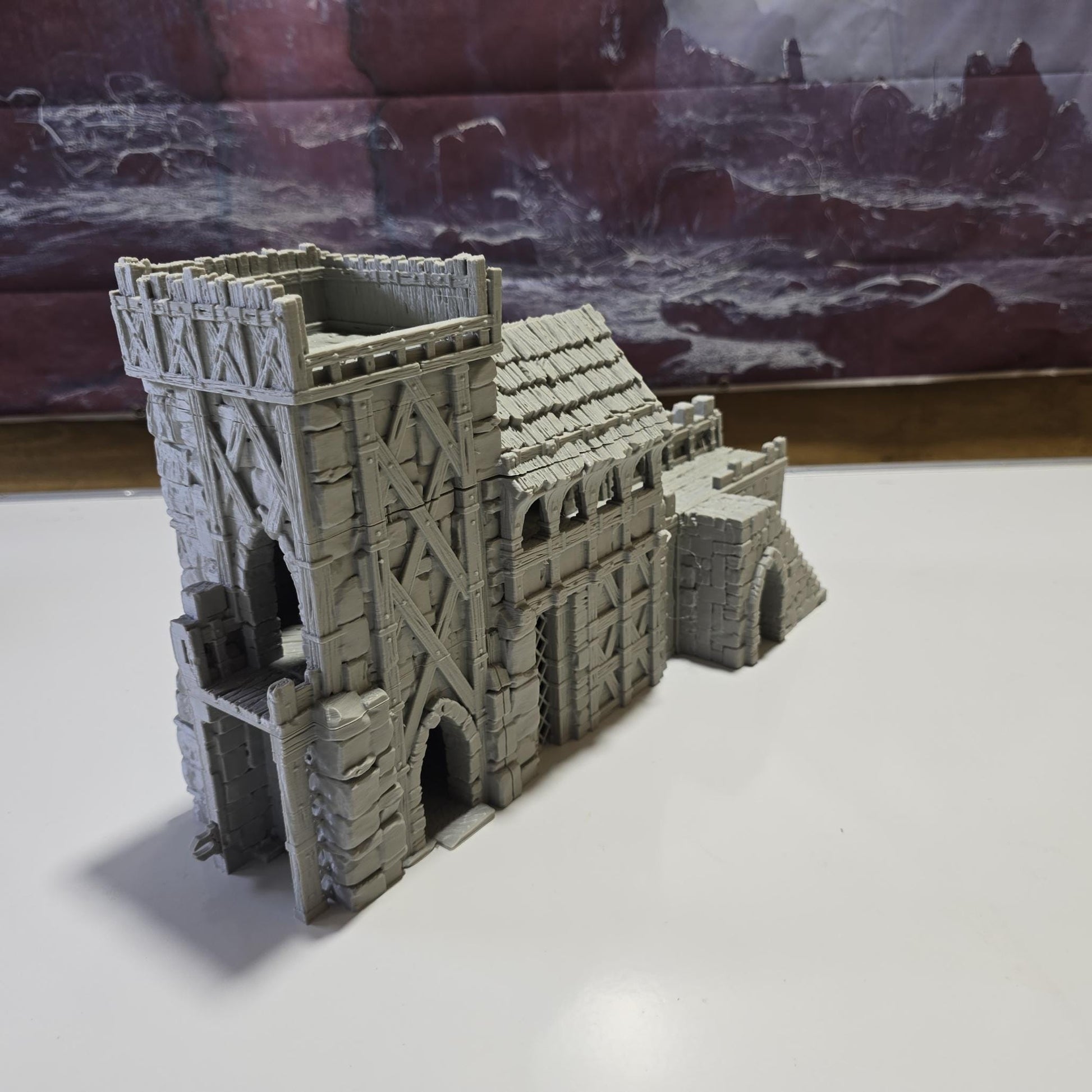 Defensive Post: Medieval Fortress Outpost Tower Terrain Standard Tabletop Terrain, Gaming