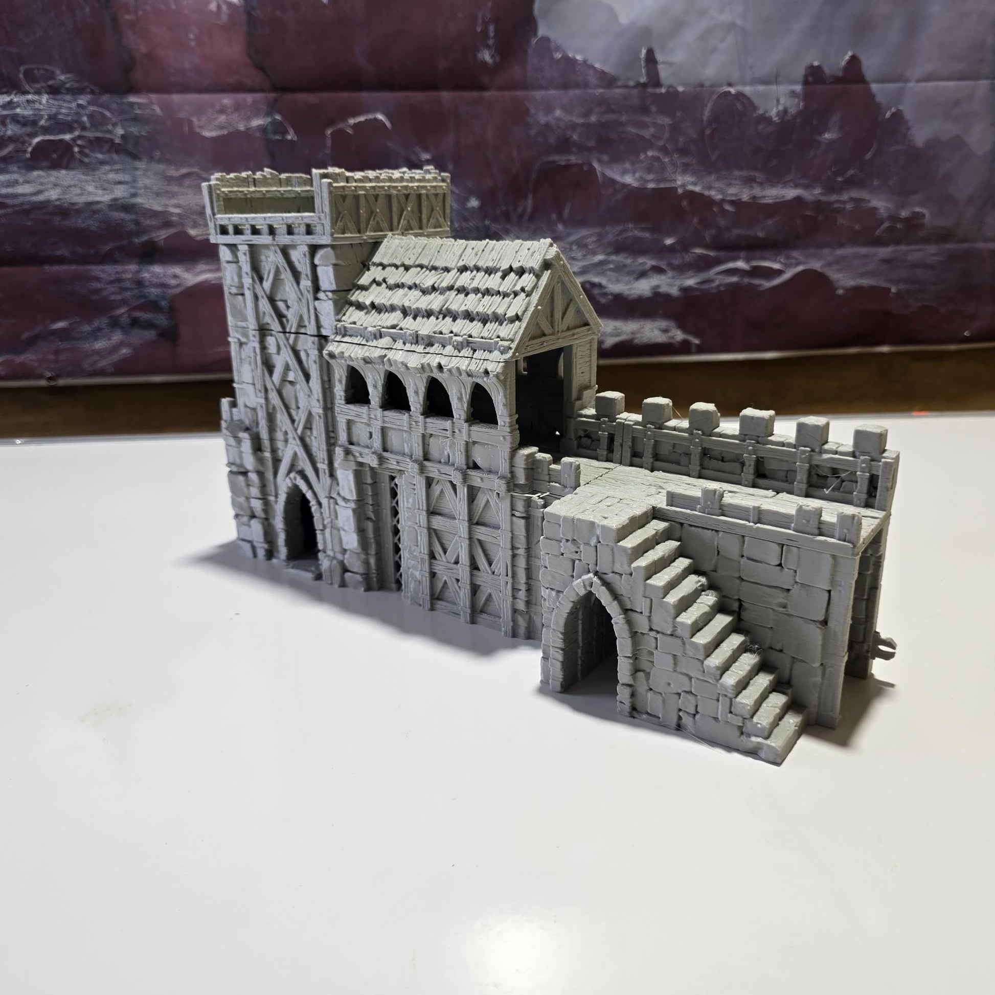 Defensive Post: Medieval Fortress Outpost Tower Terrain Standard Tabletop Terrain, Gaming