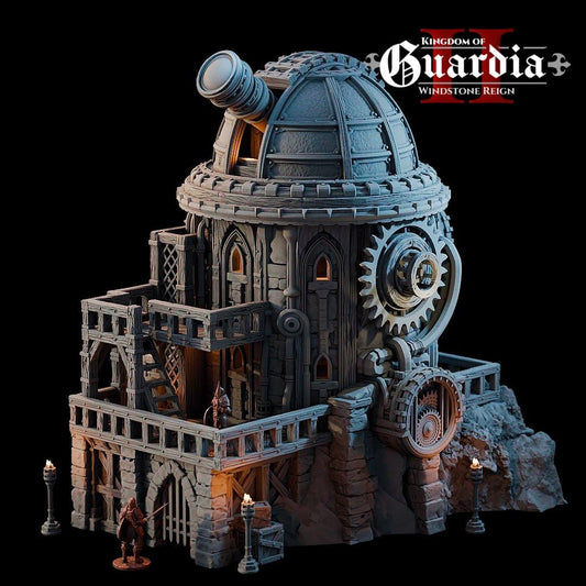 Observatory: Medieval Fantasy Observatory Tower Terrain Standard Tabletop Terrain, Gaming