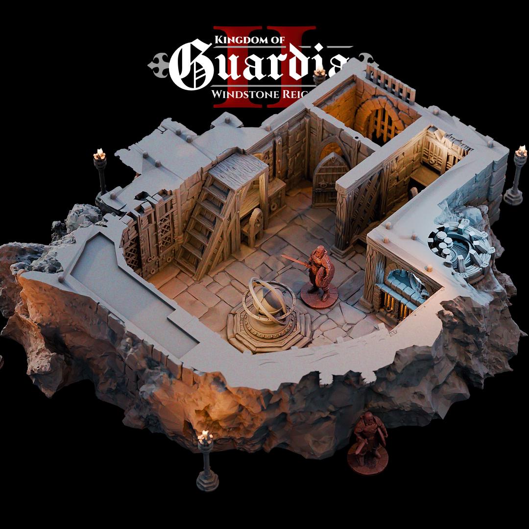 Observatory: Medieval Fantasy Observatory Tower Terrain Standard Tabletop Terrain, Gaming