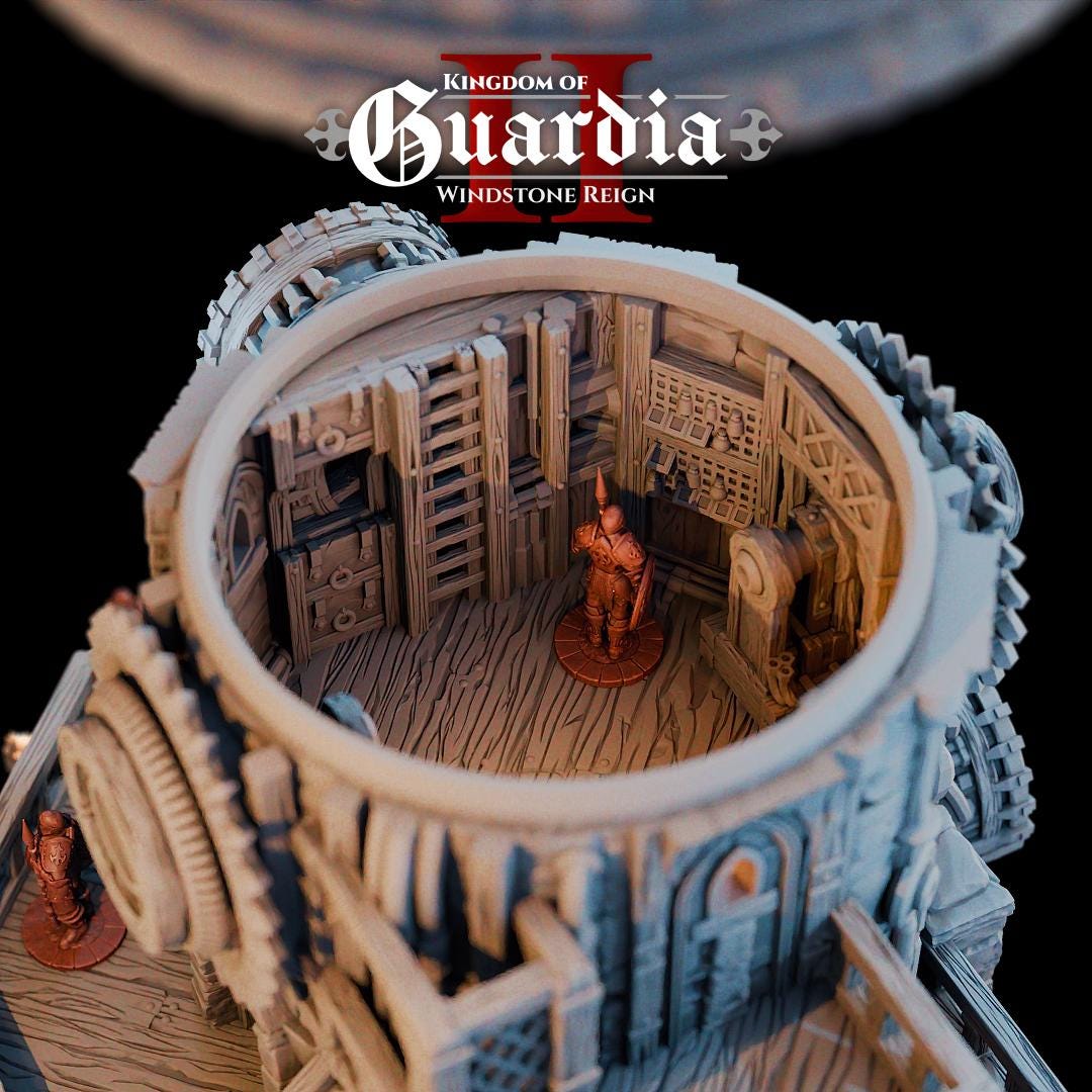 Observatory: Medieval Fantasy Observatory Tower Terrain Standard Tabletop Terrain, Gaming