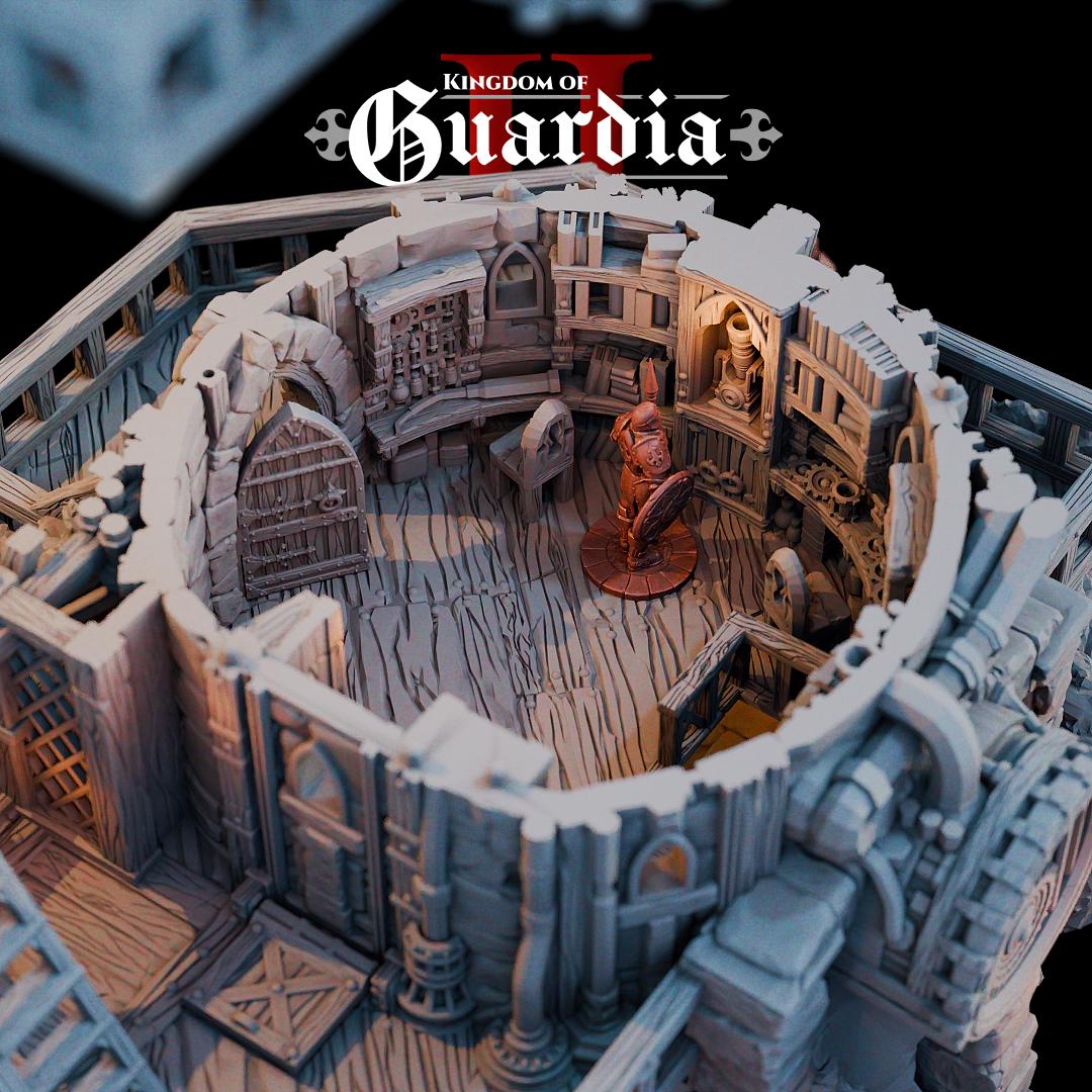 Observatory: Medieval Fantasy Observatory Tower Terrain Standard Tabletop Terrain, Gaming