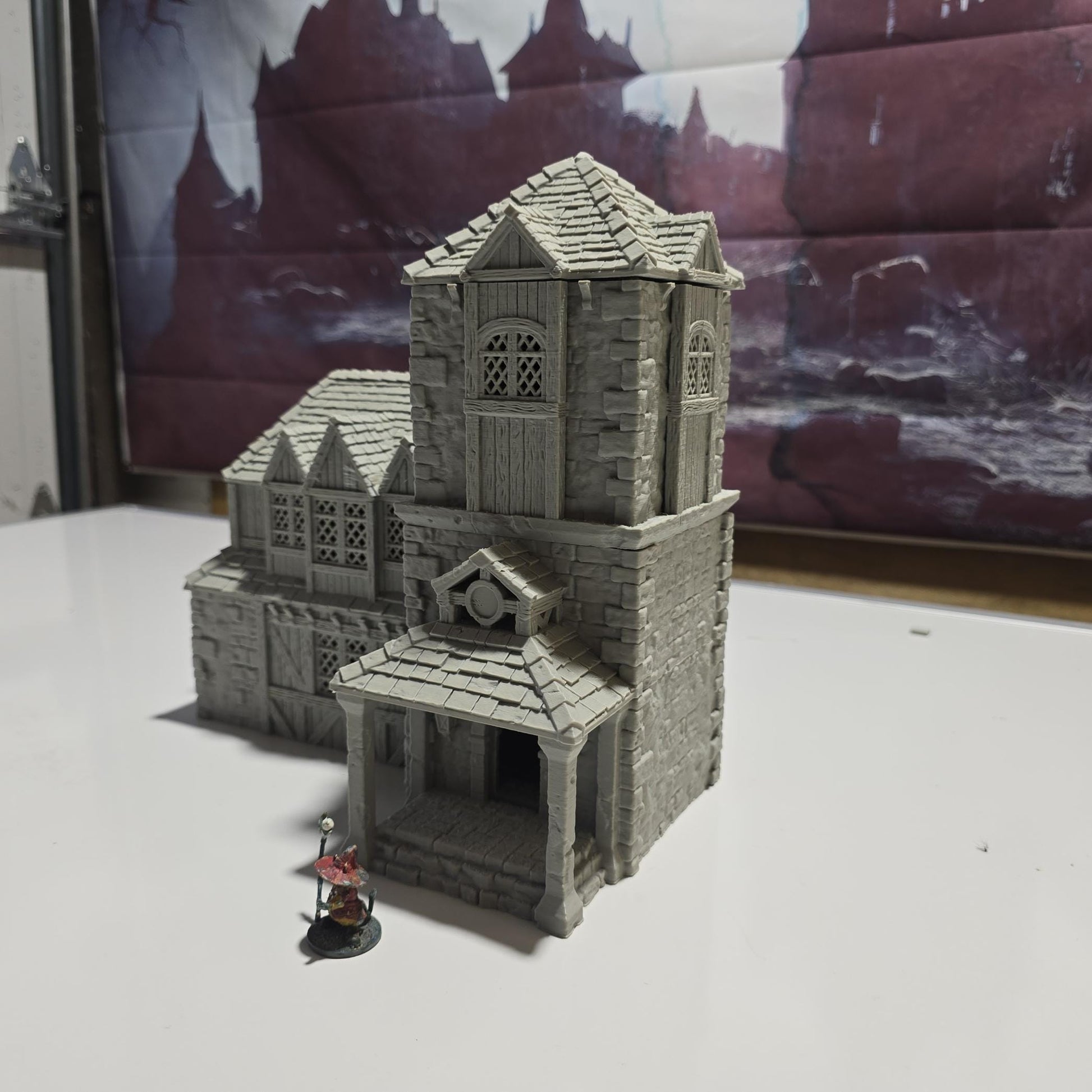 Medieval Library House: 14th Century Tudor Architectural Model, Ideal for Tabletop RPGs, Fantasy & Historical Settings
