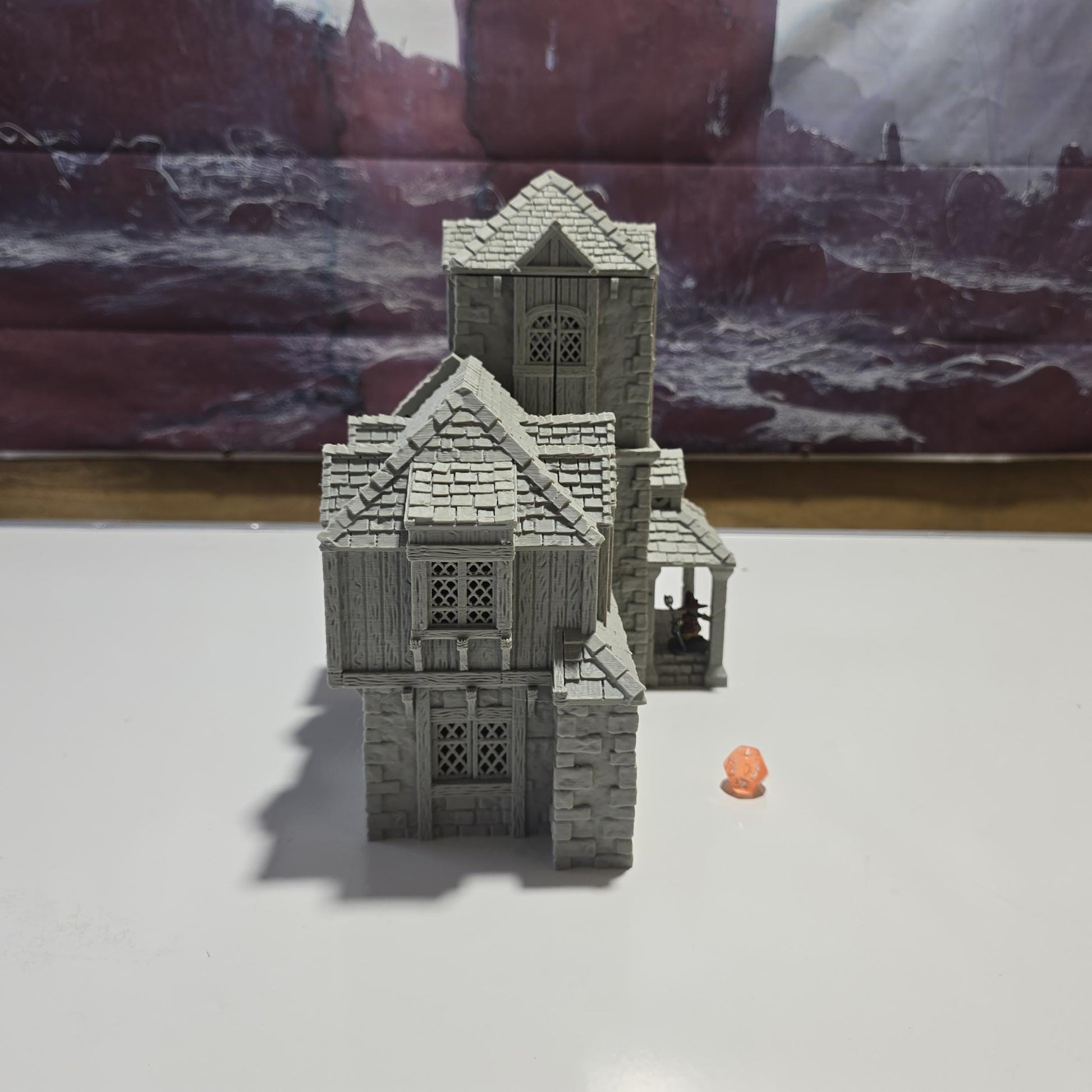 Medieval Library House: 14th Century Tudor Architectural Model, Ideal for Tabletop RPGs, Fantasy & Historical Settings
