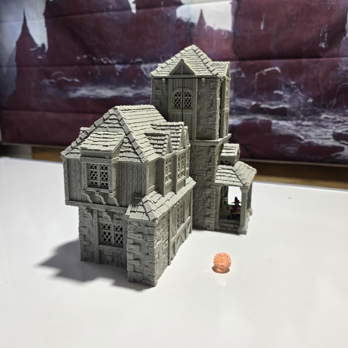 Medieval Library House: 14th Century Tudor Architectural Model, Ideal for Tabletop RPGs, Fantasy & Historical Settings