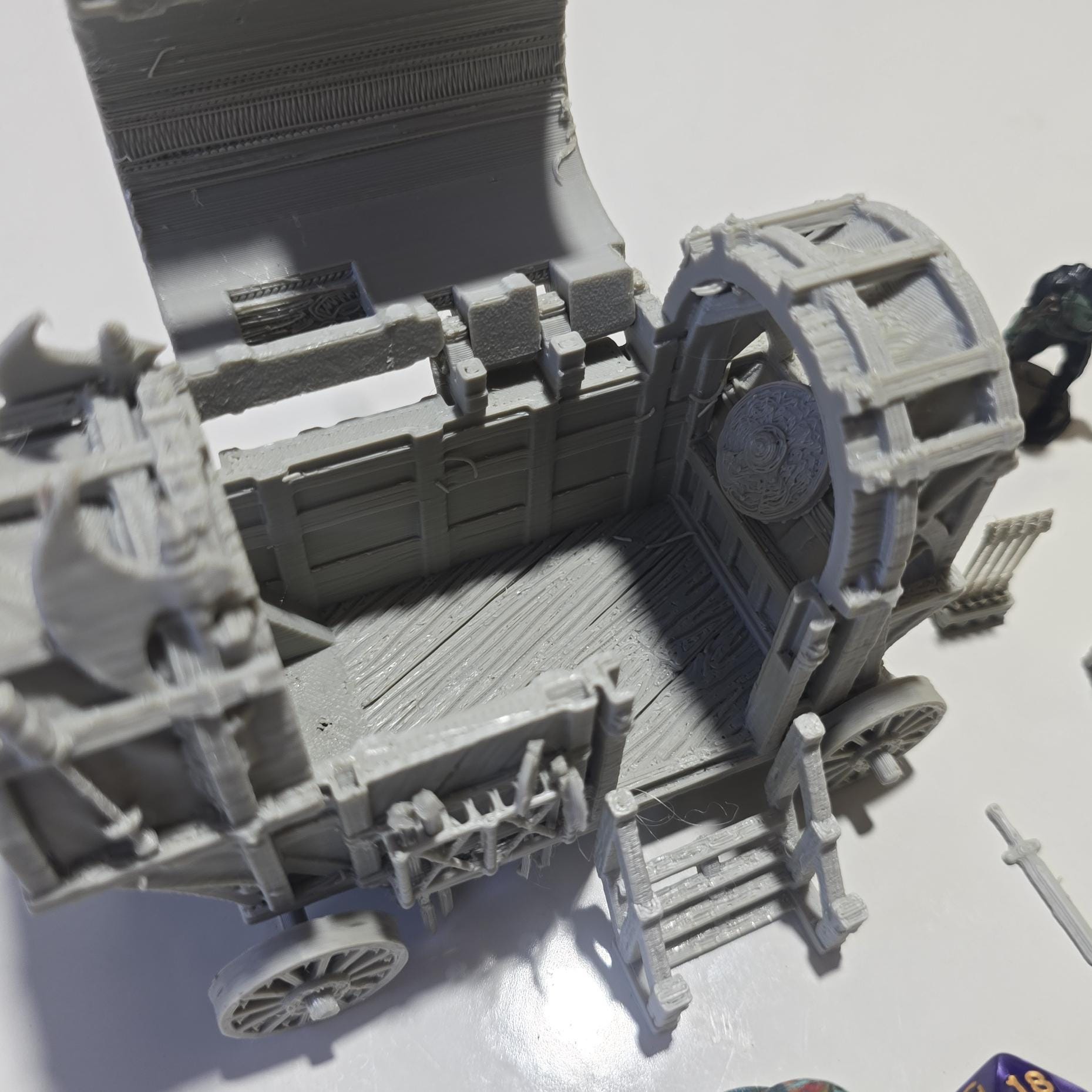 Guardia Weapons Wagon: Medieval Armored Supply Cart 28MM Tabletop Terrain, Model Railroading, Gaming
