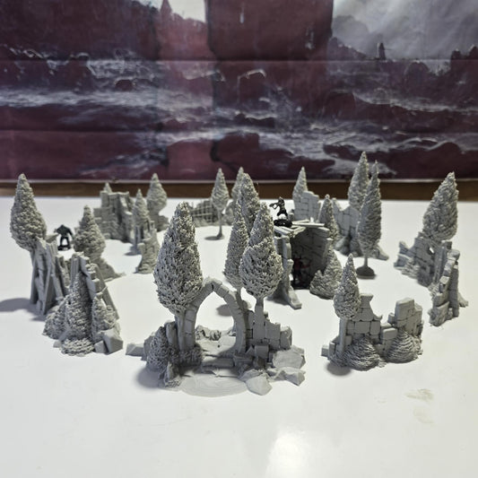 Forest Ruins of Guardia: Modular Scatter Terrain for DnD, Pathfinder & Wargaming – 28mm Fantasy Ruins Set
