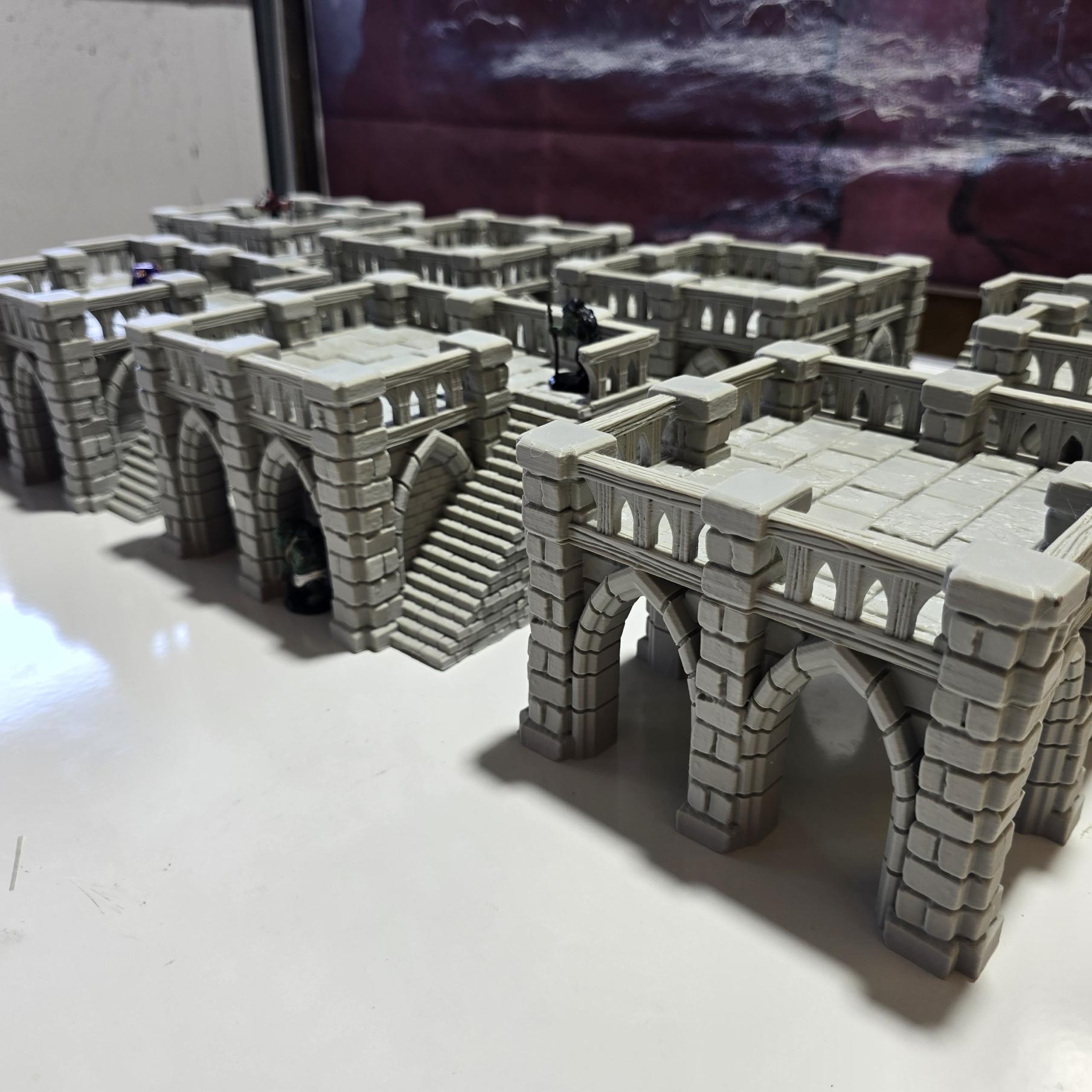 Darkhold Arches: Gothic Elevated Platform Set 28MM Tabletop Terrain, Model Railroading, Gaming