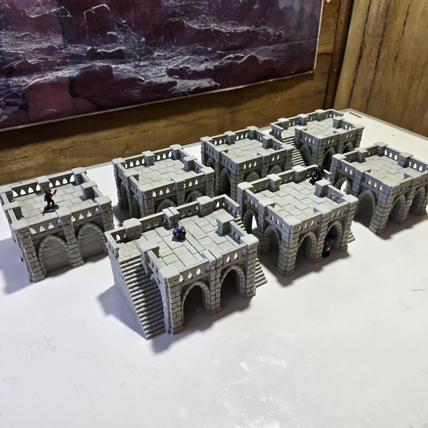 Darkhold Arches: Gothic Elevated Platform Set 28MM Tabletop Terrain, Model Railroading, Gaming