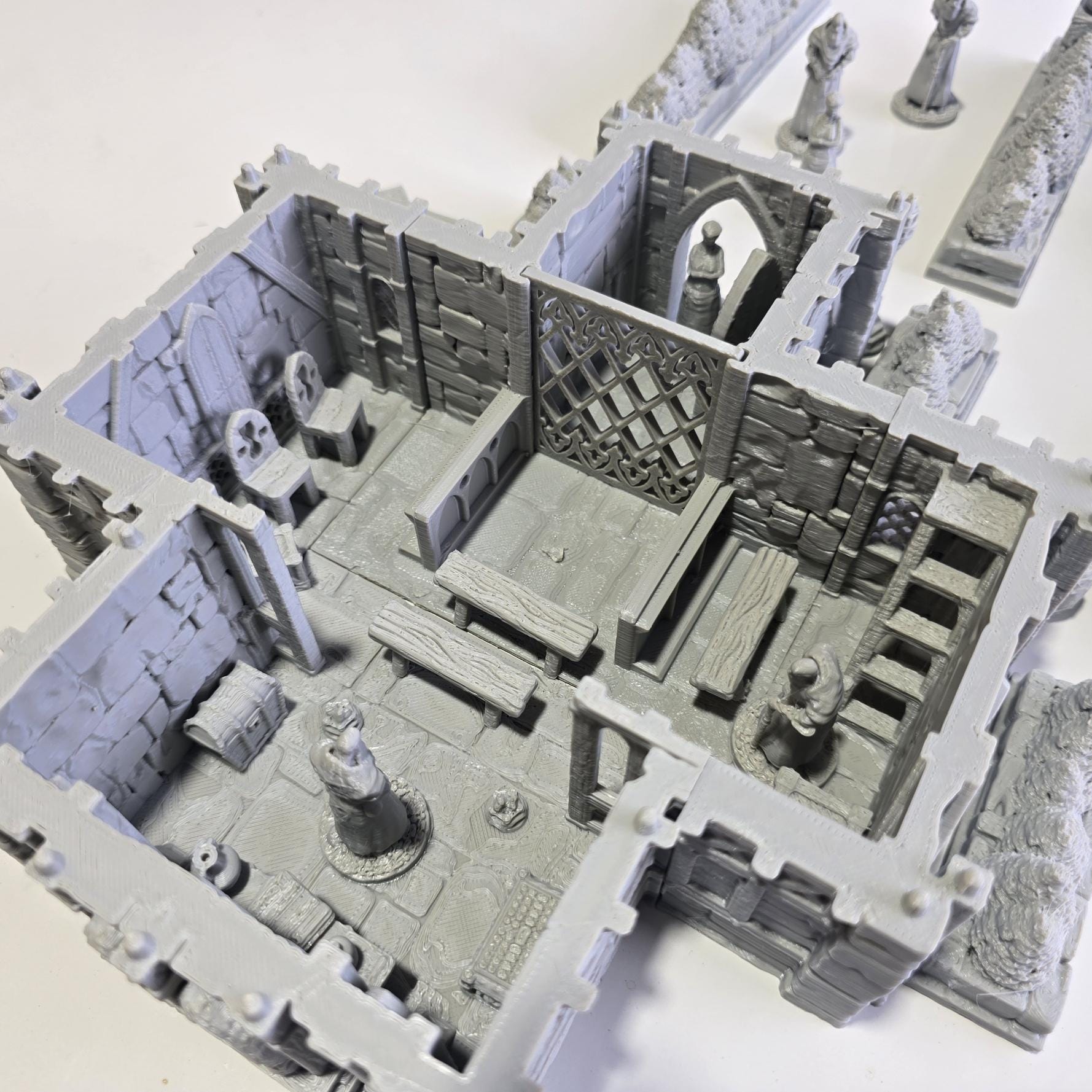 Elderwood Chapel: Gothic Fantasy Temple Tower 28MM Tabletop Terrain, Model Railroading, Gaming