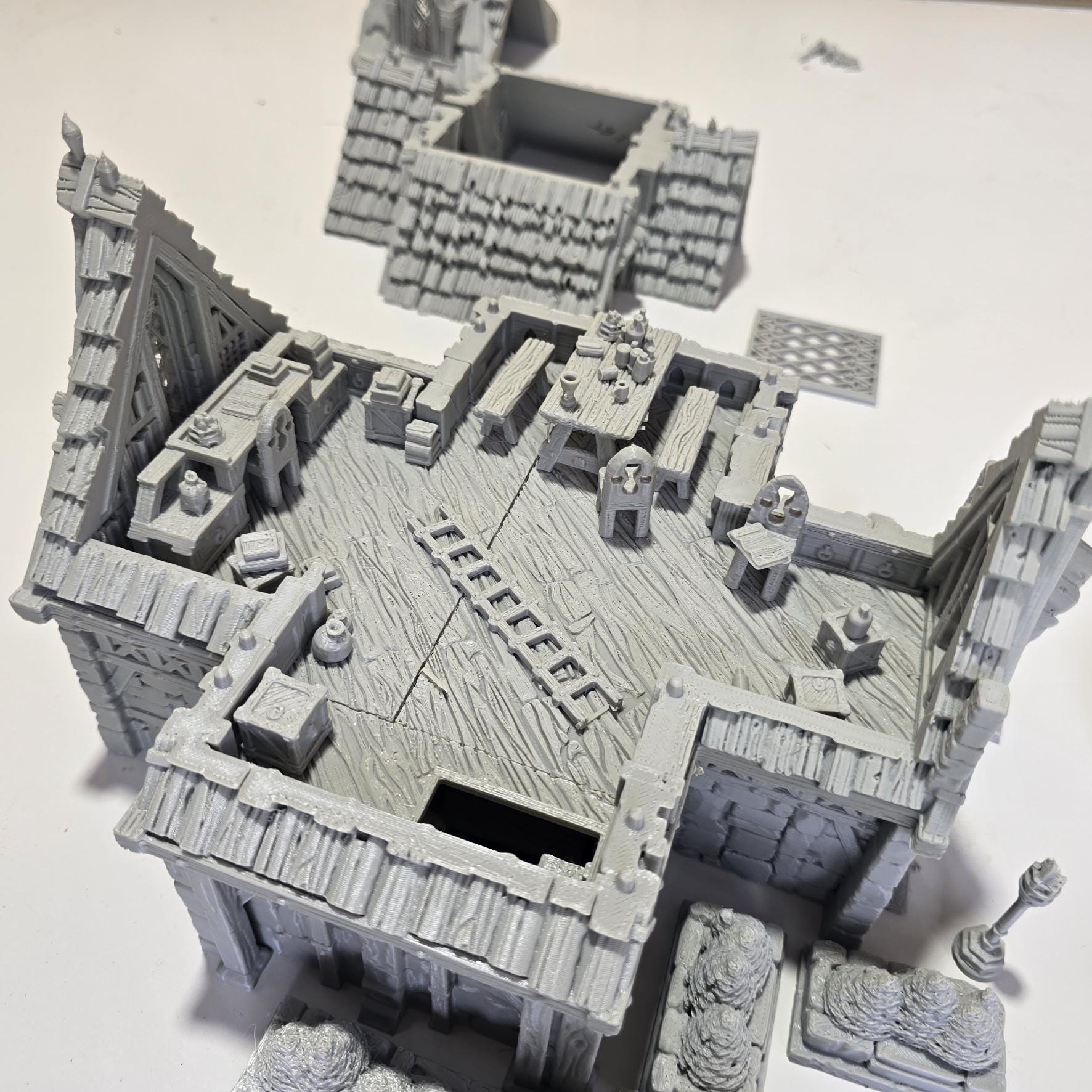Elderwood Chapel: Gothic Fantasy Temple Tower 28MM Tabletop Terrain, Model Railroading, Gaming