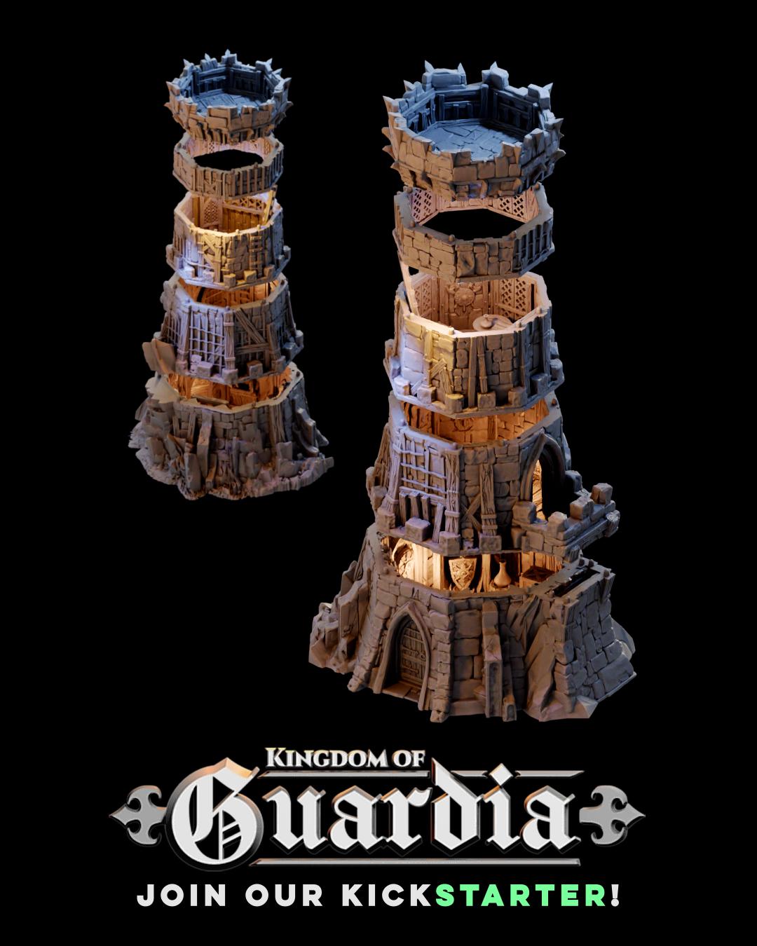 Outpost Tower: Medieval Watchtower Terrain Standard Tabletop Terrain, Gaming