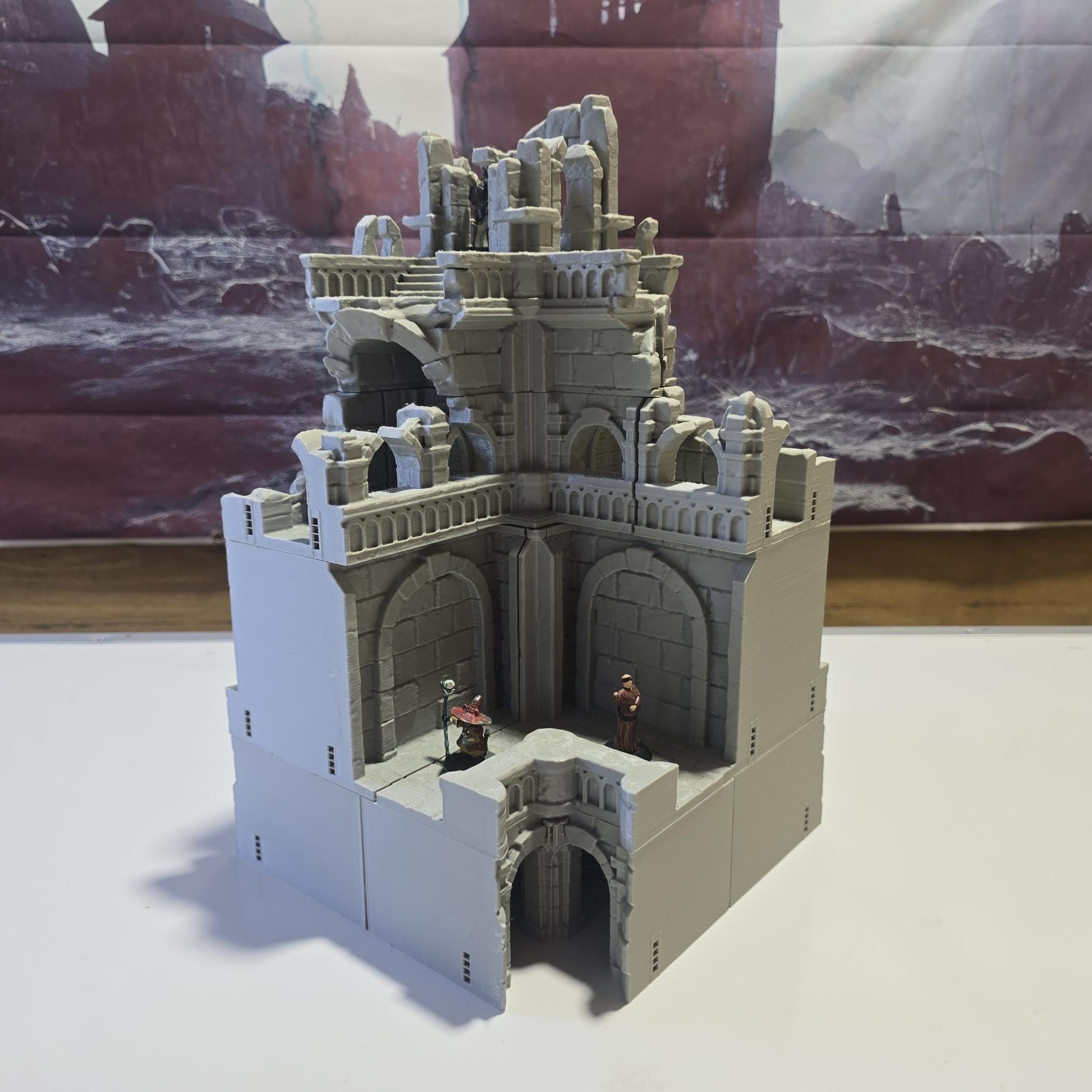 Corner Tower Ruins - 28mm Scale dark realms - - Dungeons and Dragons - 28mm Terrain - terrain
