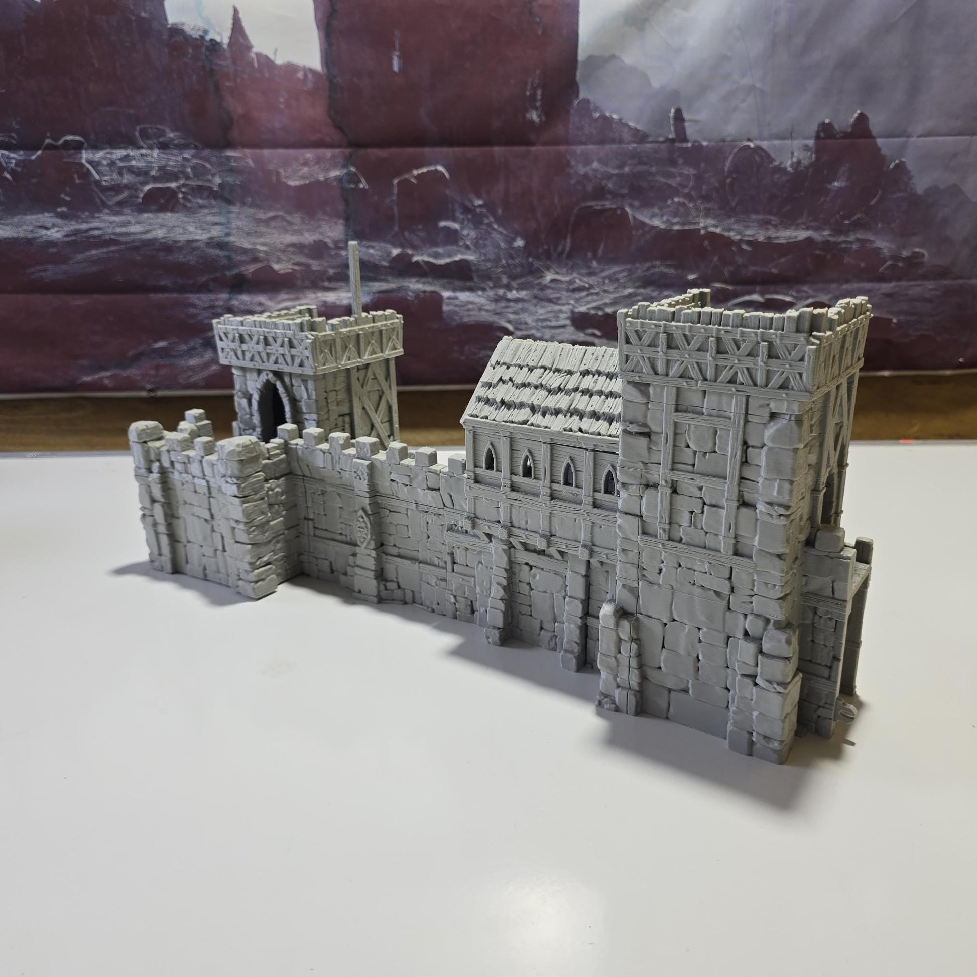 Defensive Post: Medieval Fortress Outpost Tower Terrain Standard Tabletop Terrain, Gaming