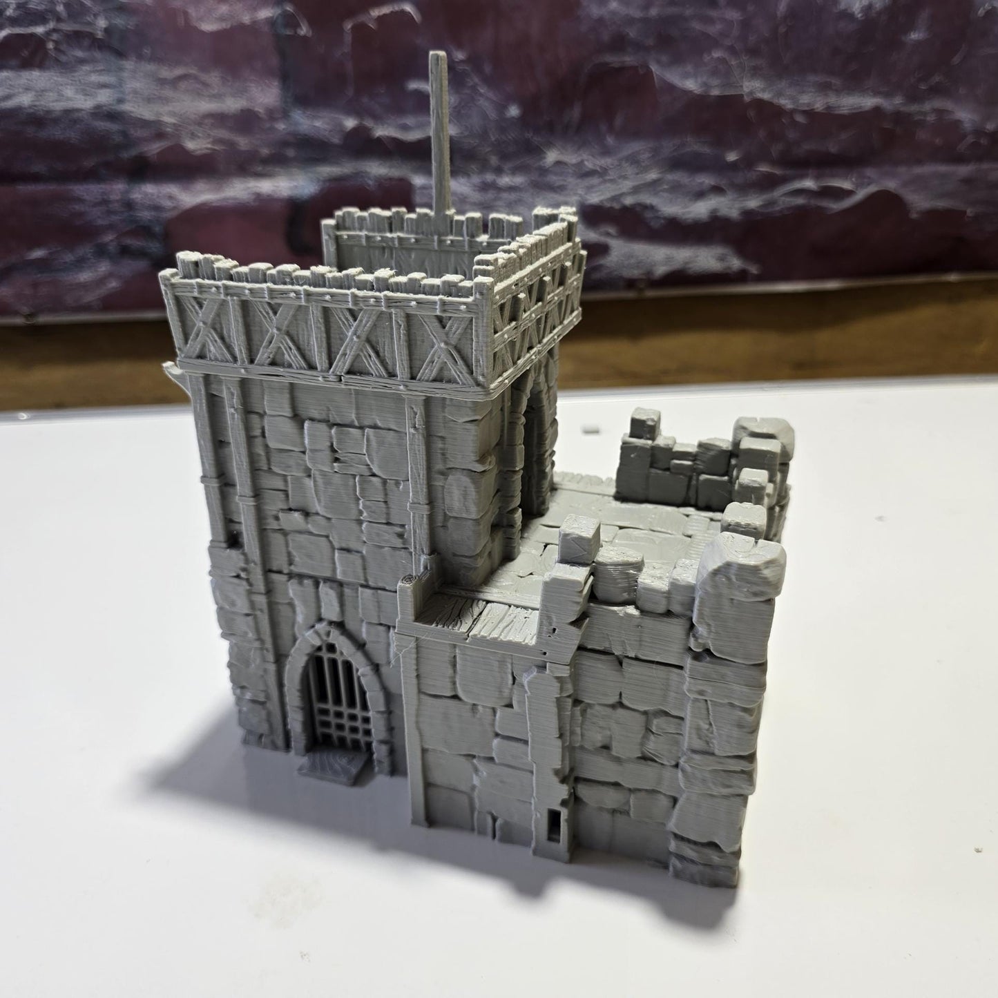 Defensive Post: Medieval Fortress Outpost Tower Terrain Standard Tabletop Terrain, Gaming