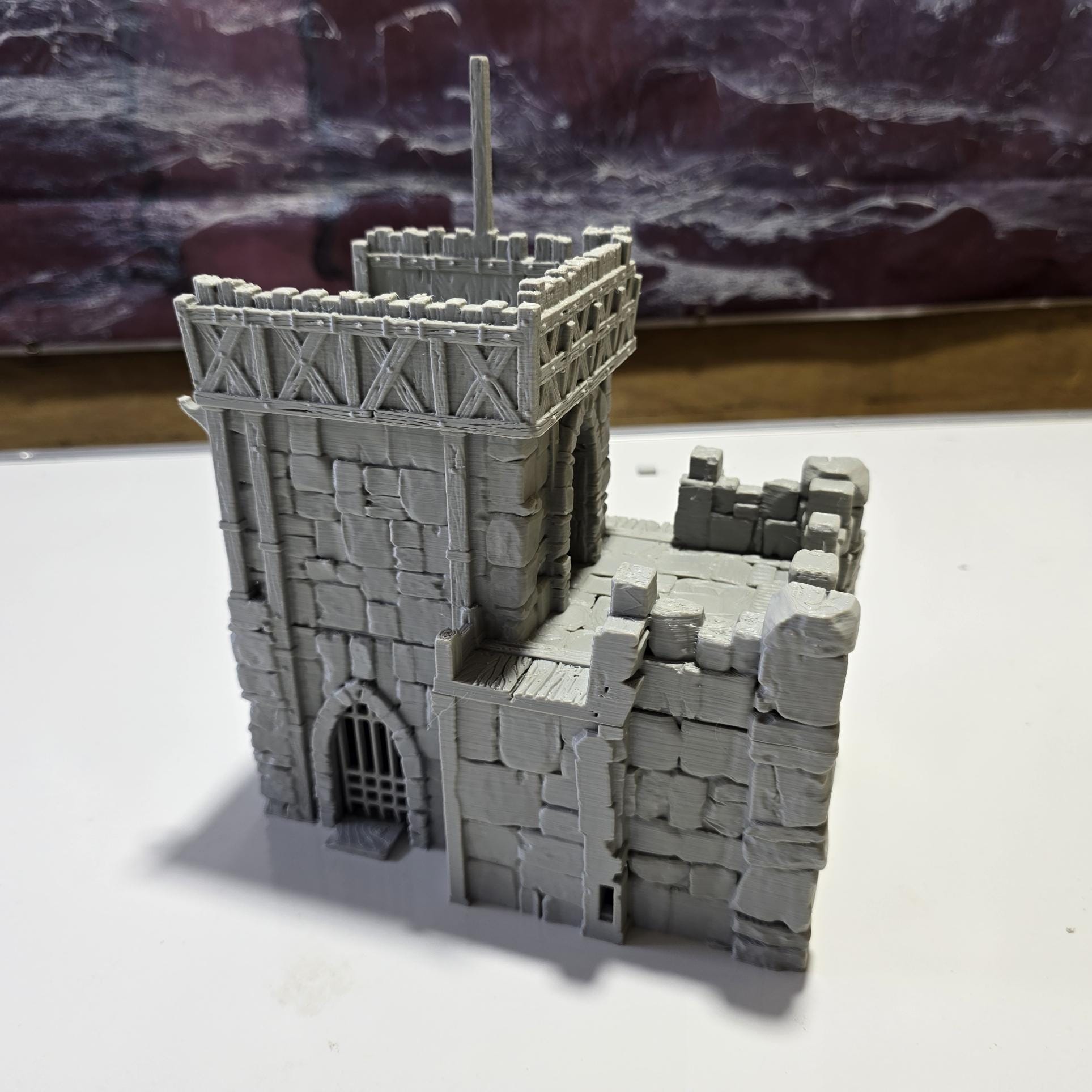 Defensive Post: Medieval Fortress Outpost Tower Terrain Standard Tabletop Terrain, Gaming