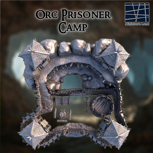 Orc Prisoner Camp: Dark Ages Fortress Outpost Terrain Standard Tabletop Terrain, Gaming