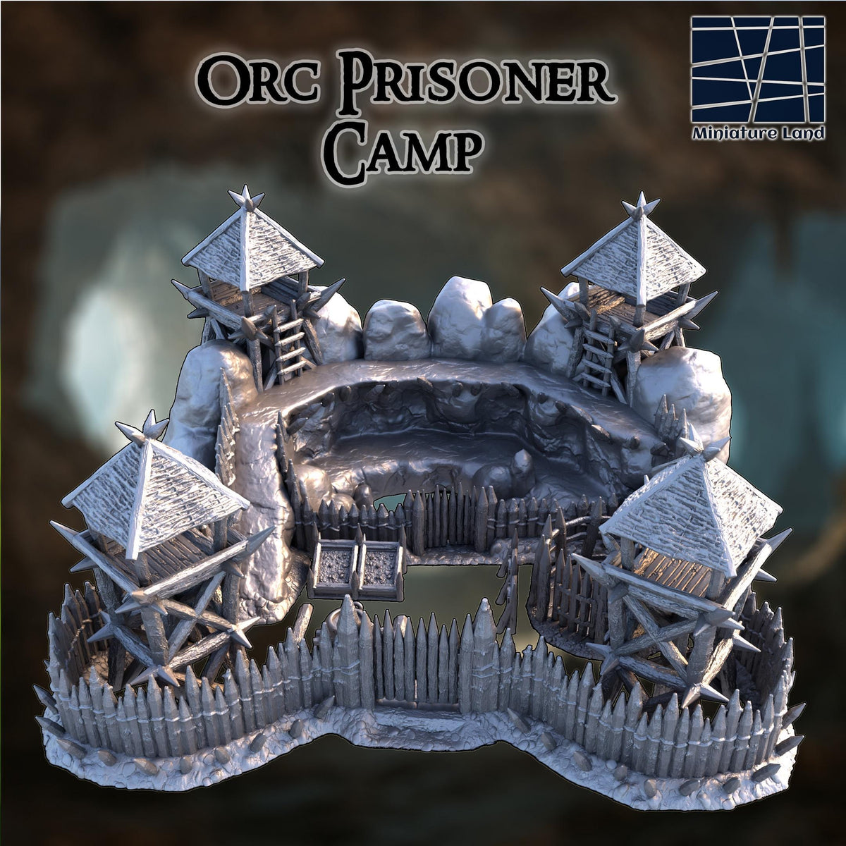 Orc Prisoner Camp: Dark Ages Fortress Outpost Terrain Standard Tabletop Terrain, Gaming
