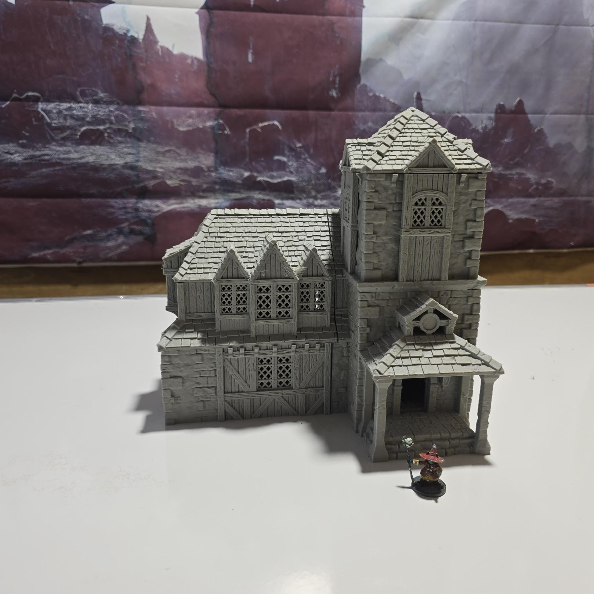 Medieval Library House: 14th Century Tudor Architectural Model, Ideal for Tabletop RPGs, Fantasy & Historical Settings
