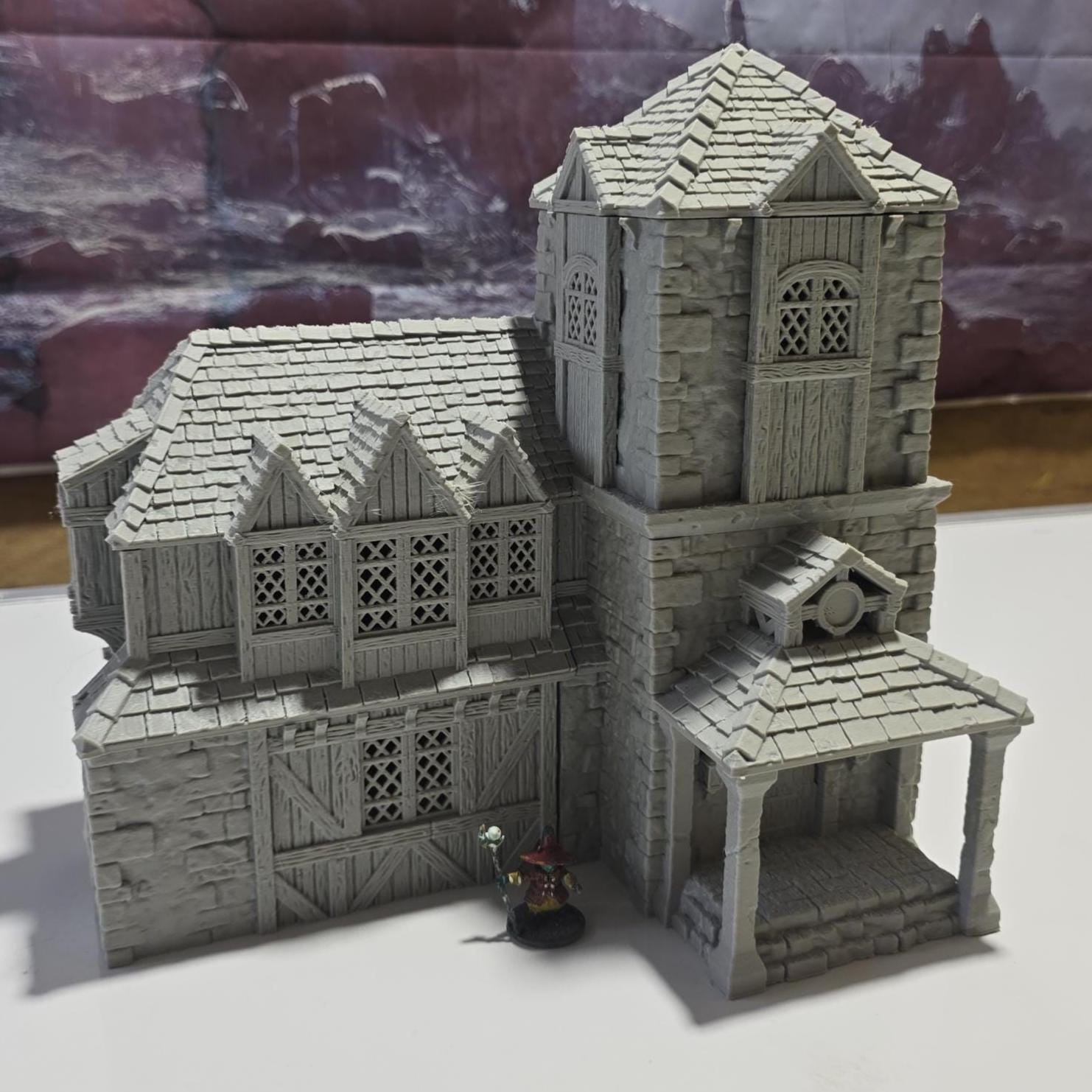 Medieval Library House: 14th Century Tudor Architectural Model, Ideal for Tabletop RPGs, Fantasy & Historical Settings