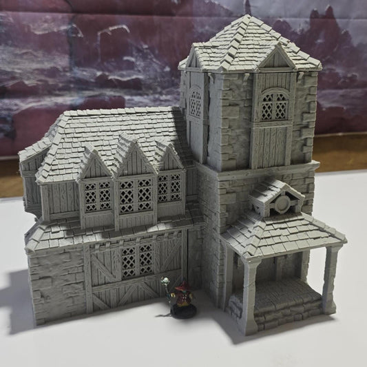 Medieval Library House: 14th Century Tudor Architectural Model, Ideal for Tabletop RPGs, Fantasy & Historical Settings