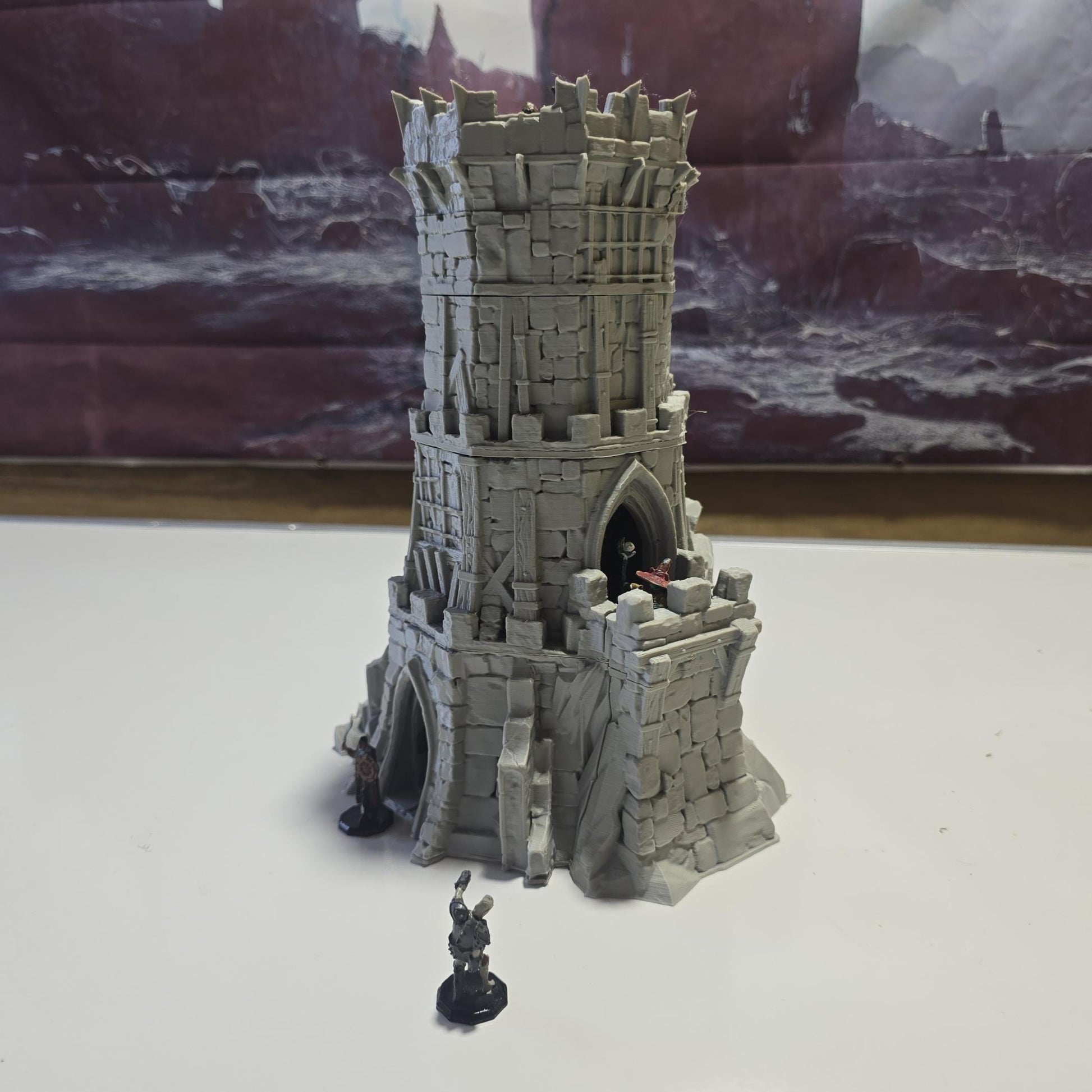 Outpost Tower: Medieval Watchtower Terrain Standard Tabletop Terrain, Gaming